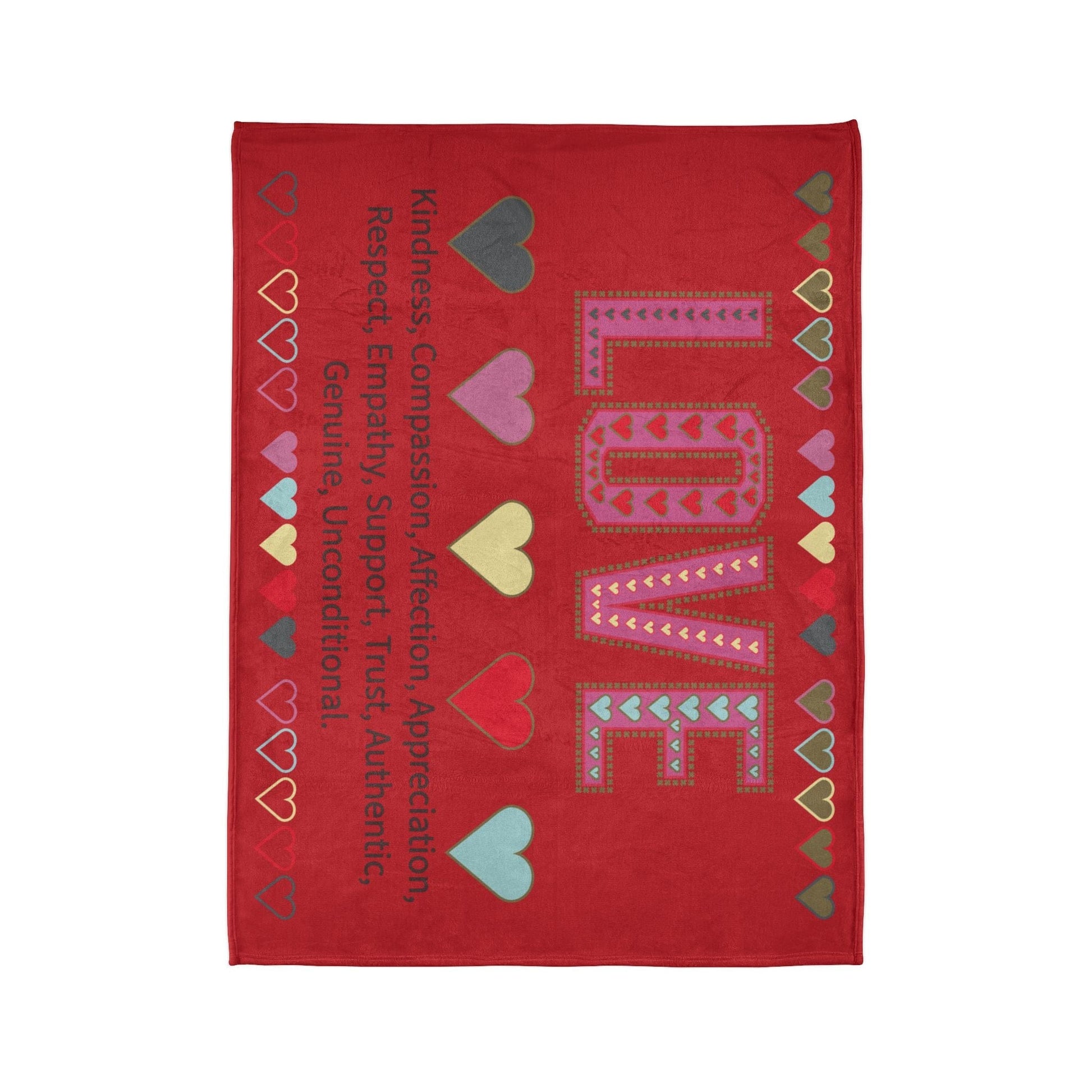 Printify Home Decor Love With Heart Blanket Red