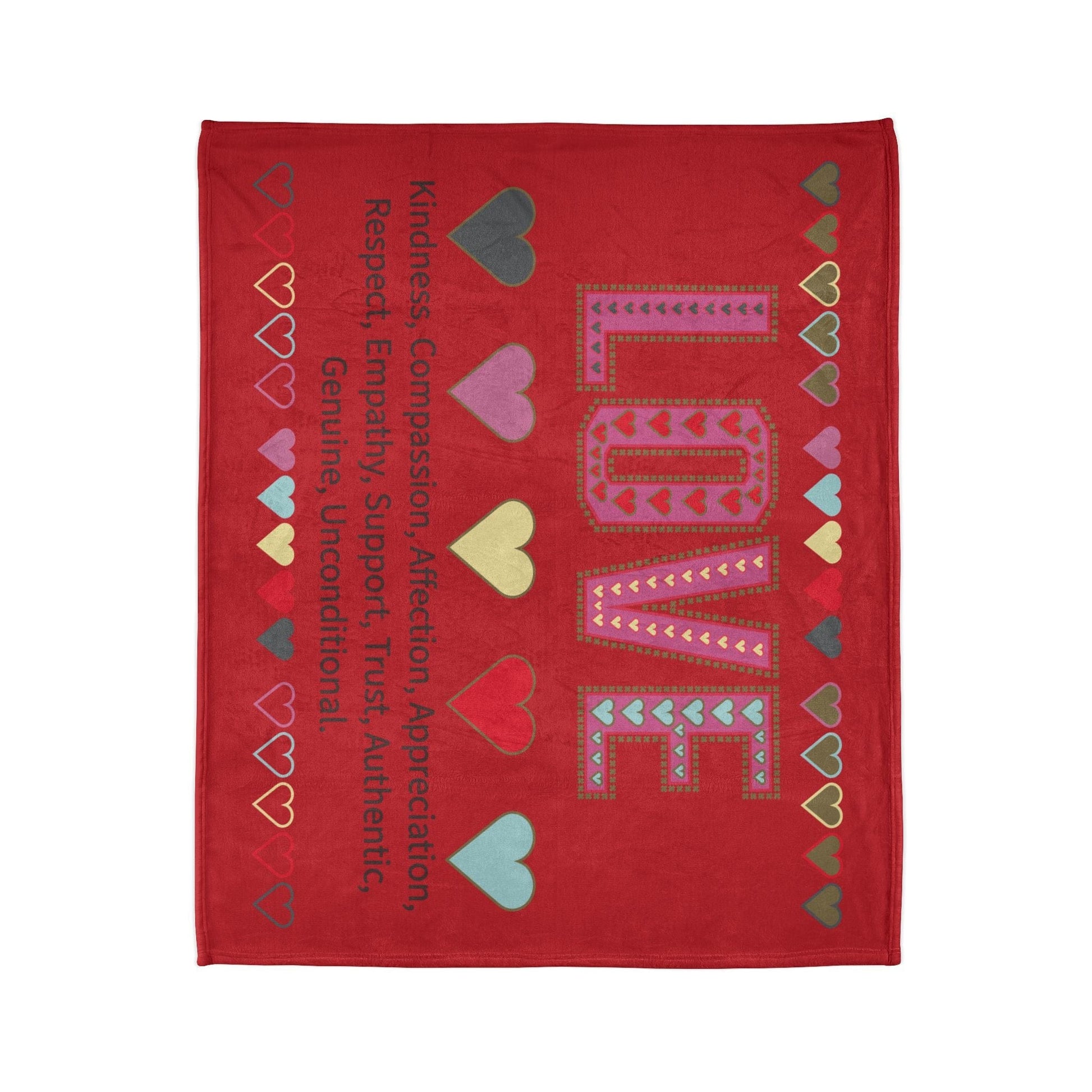 Printify Home Decor Love With Heart Blanket Red
