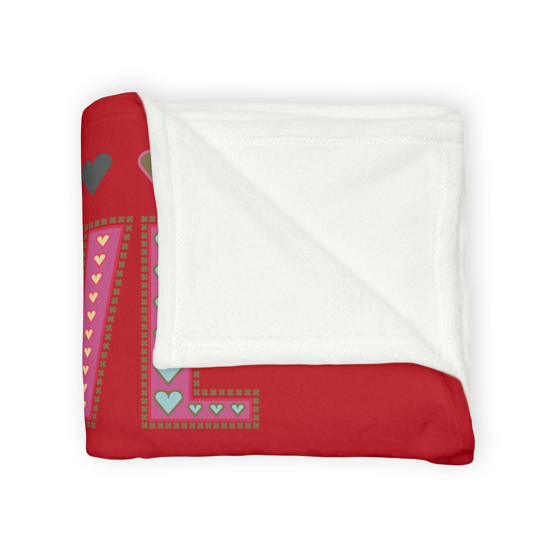 Printify Home Decor Love With Heart Blanket Red