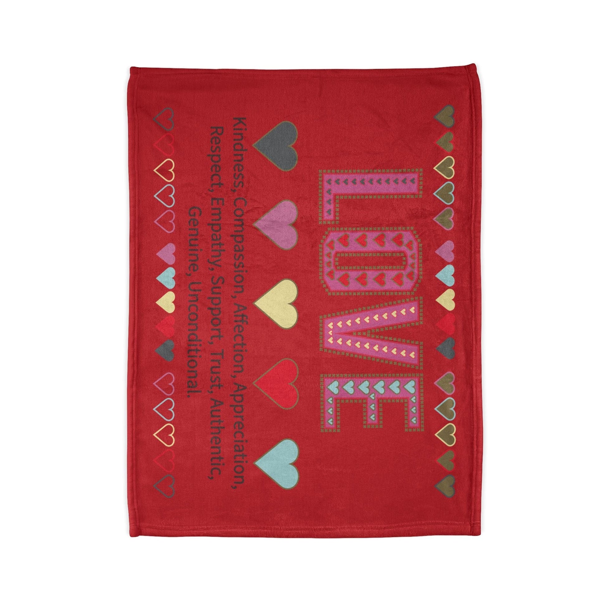 Printify Home Decor Love With Heart Blanket Red