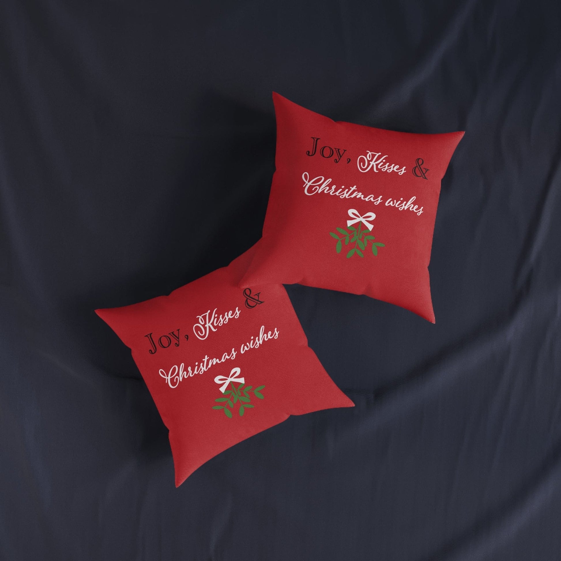 Printify Home Decor Mistletoe Joy, Kisses, Christmas Wishes Cushion