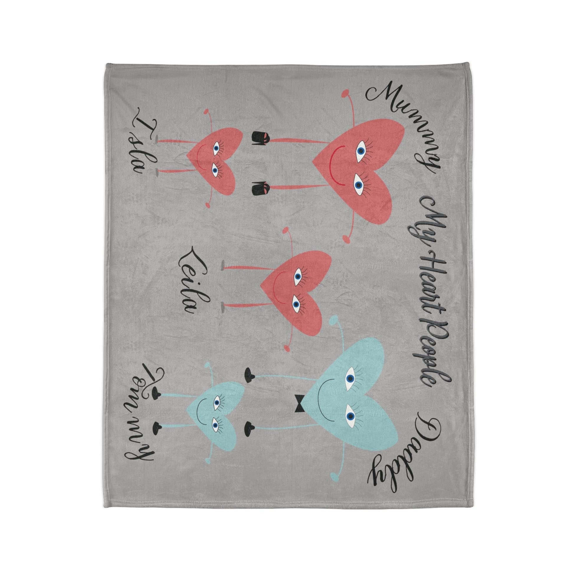 Printify Home Decor My Heart People Blanket Grey