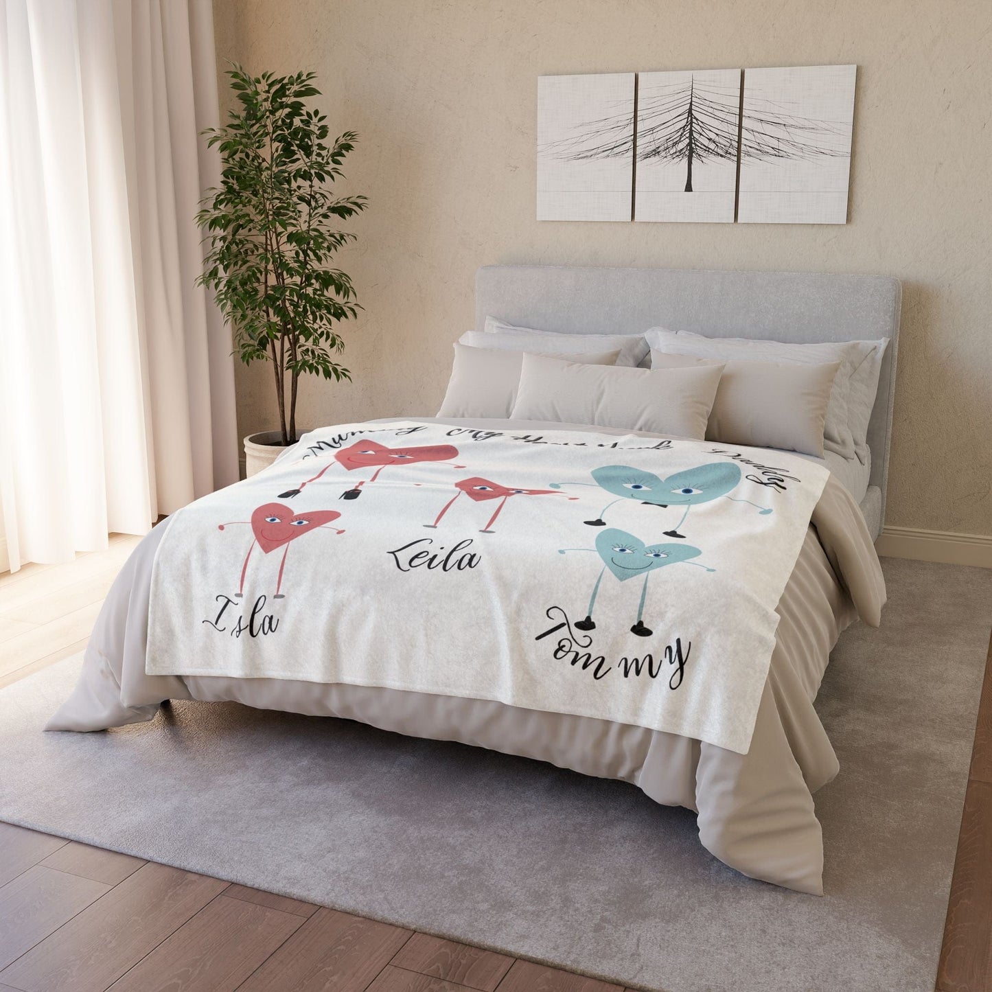 Printify Home Decor My Heart People Blanket White