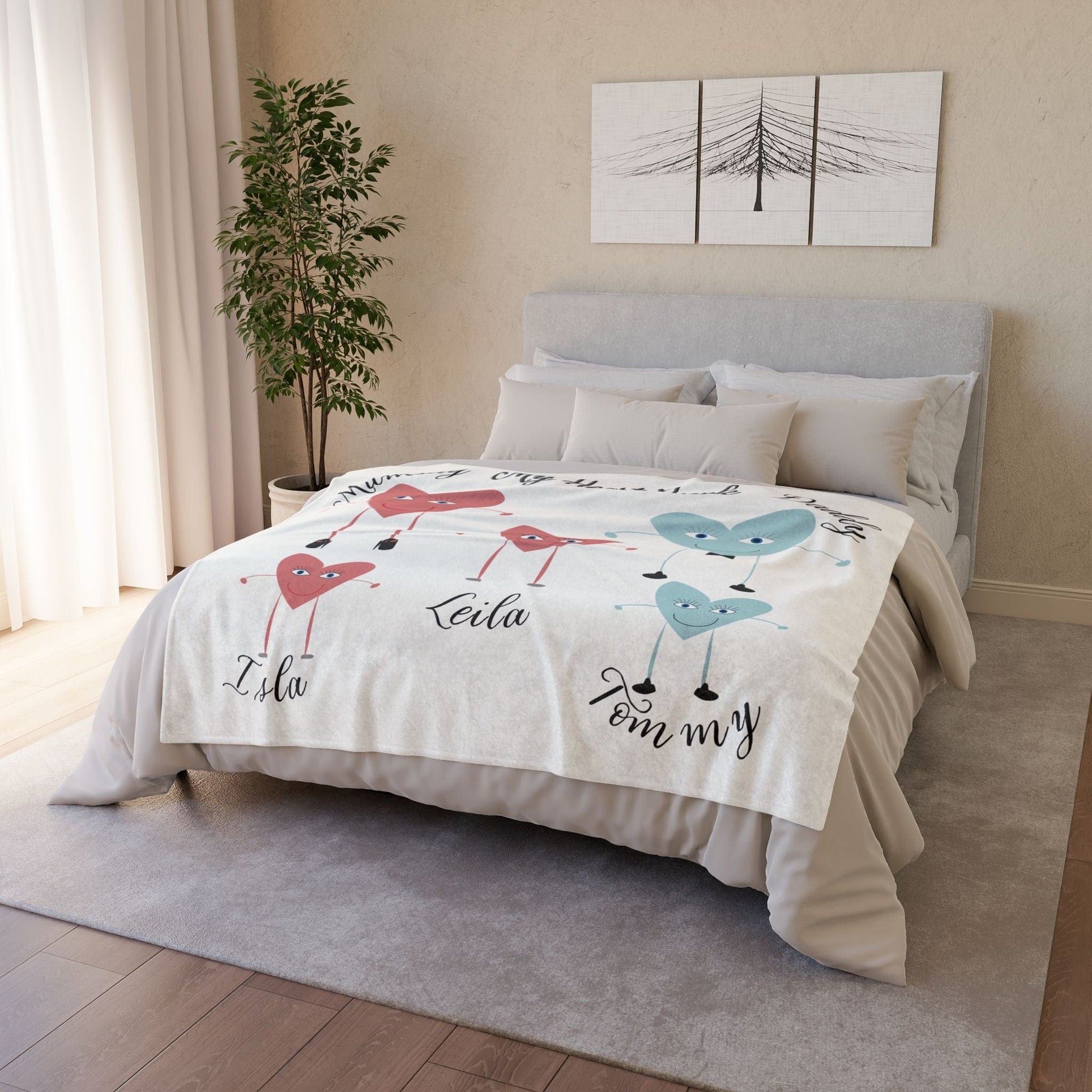 Printify Home Decor My Heart People Blanket White