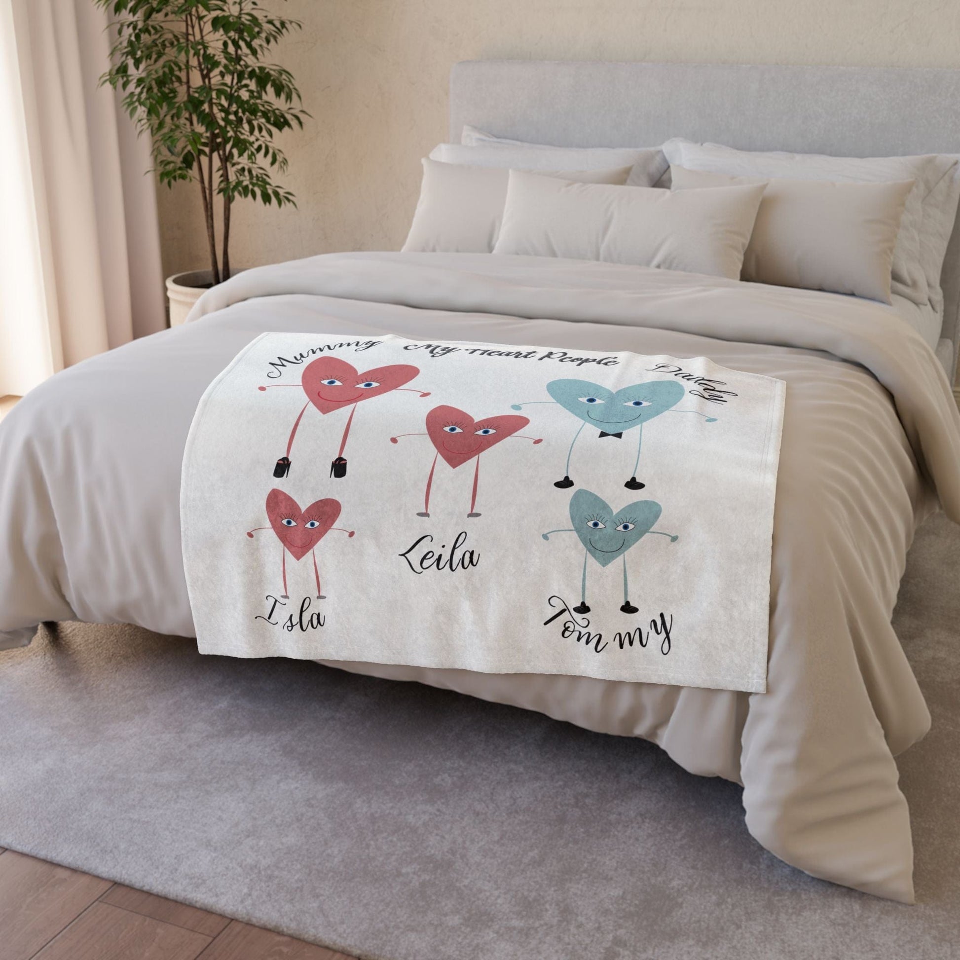 Printify Home Decor My Heart People Blanket White