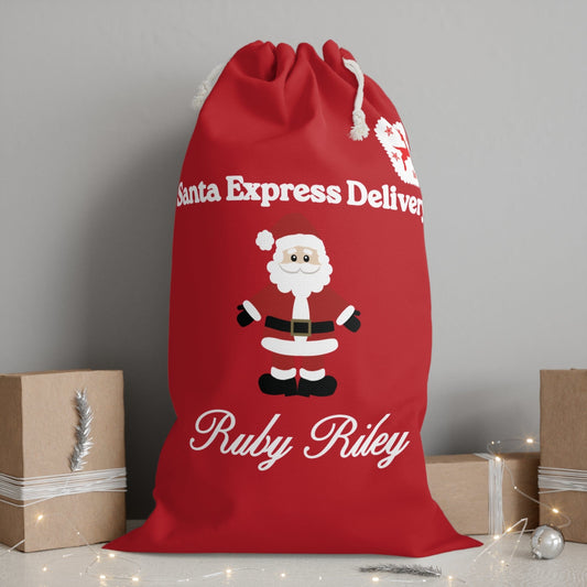 Printify Home Decor One size Personalised Christmas Santa Sack - Express Delivery