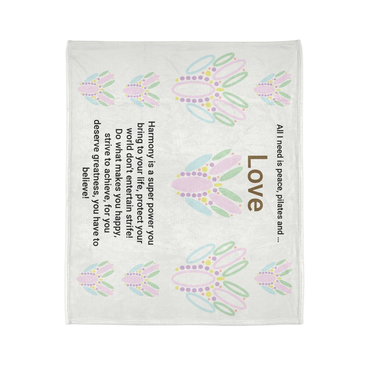 Printify Home Decor Peace Pilates Love Soft Polyester Blanket