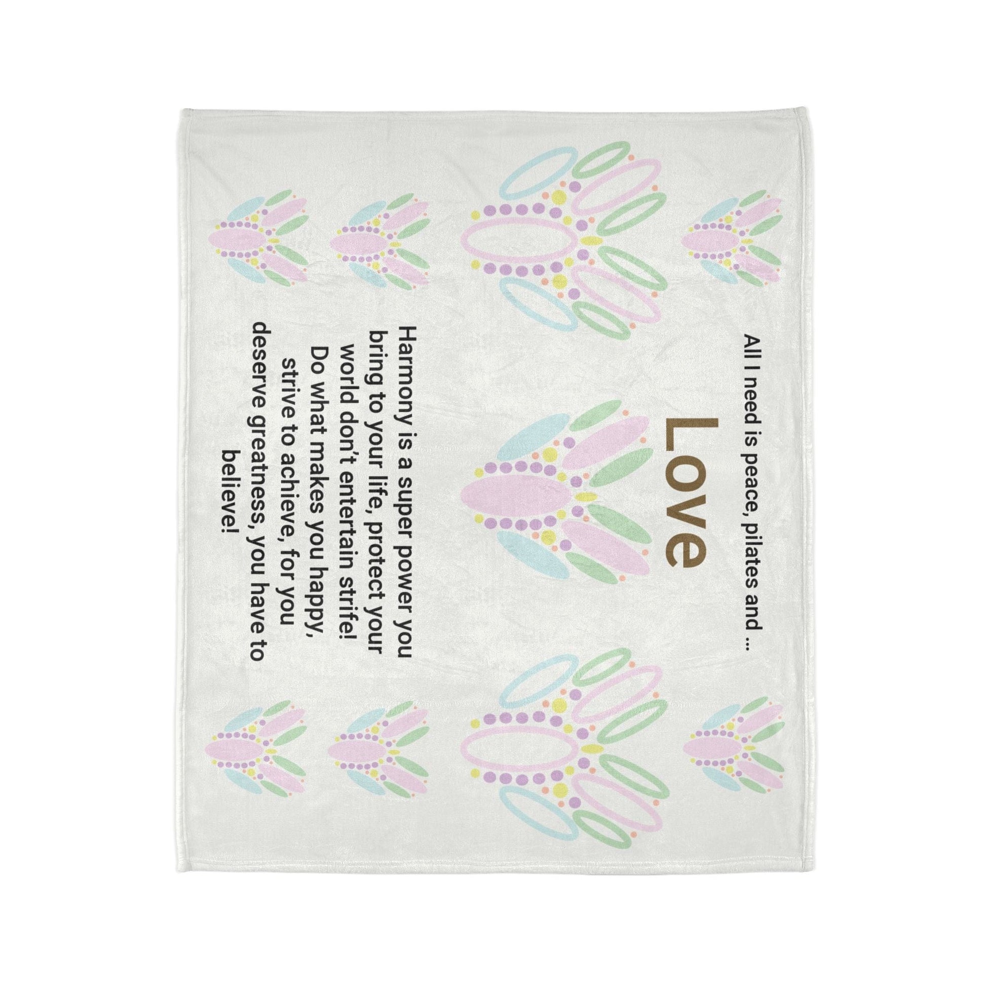 Printify Home Decor Peace Pilates Love Soft Polyester Blanket