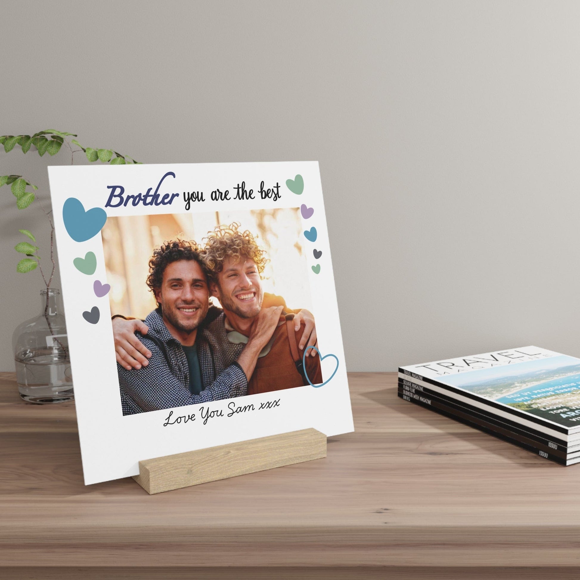Printify Home Decor Personalised Best Brother Photo Board With Stand