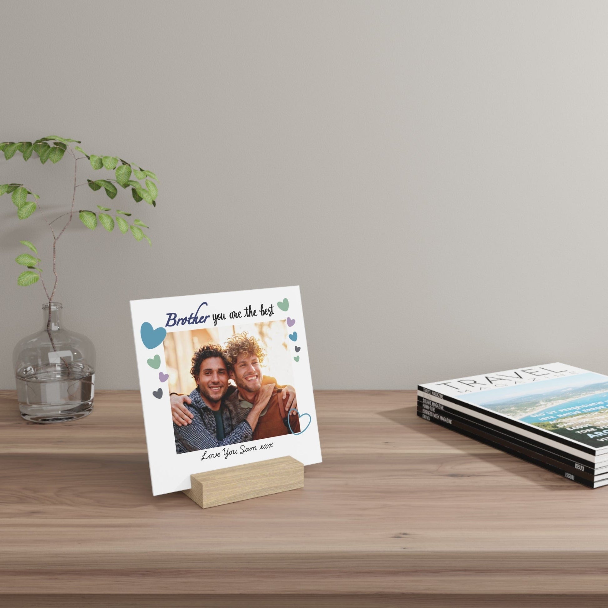 Printify Home Decor Personalised Best Brother Photo Board With Stand