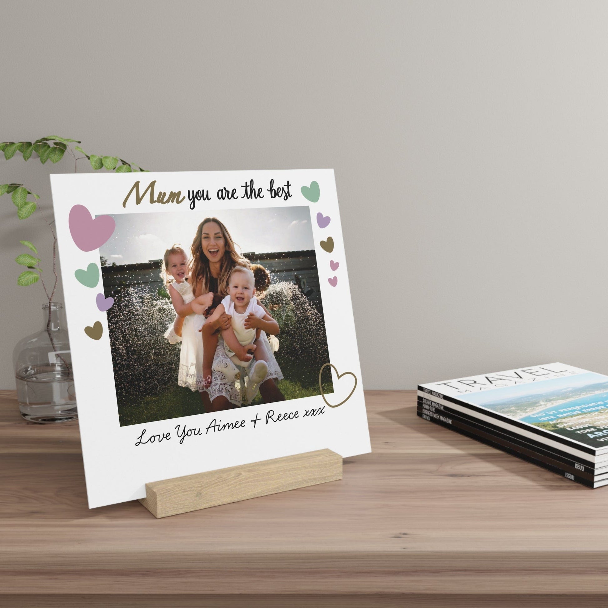Printify Home Decor Personalised Best Mum Photo Board With Stand