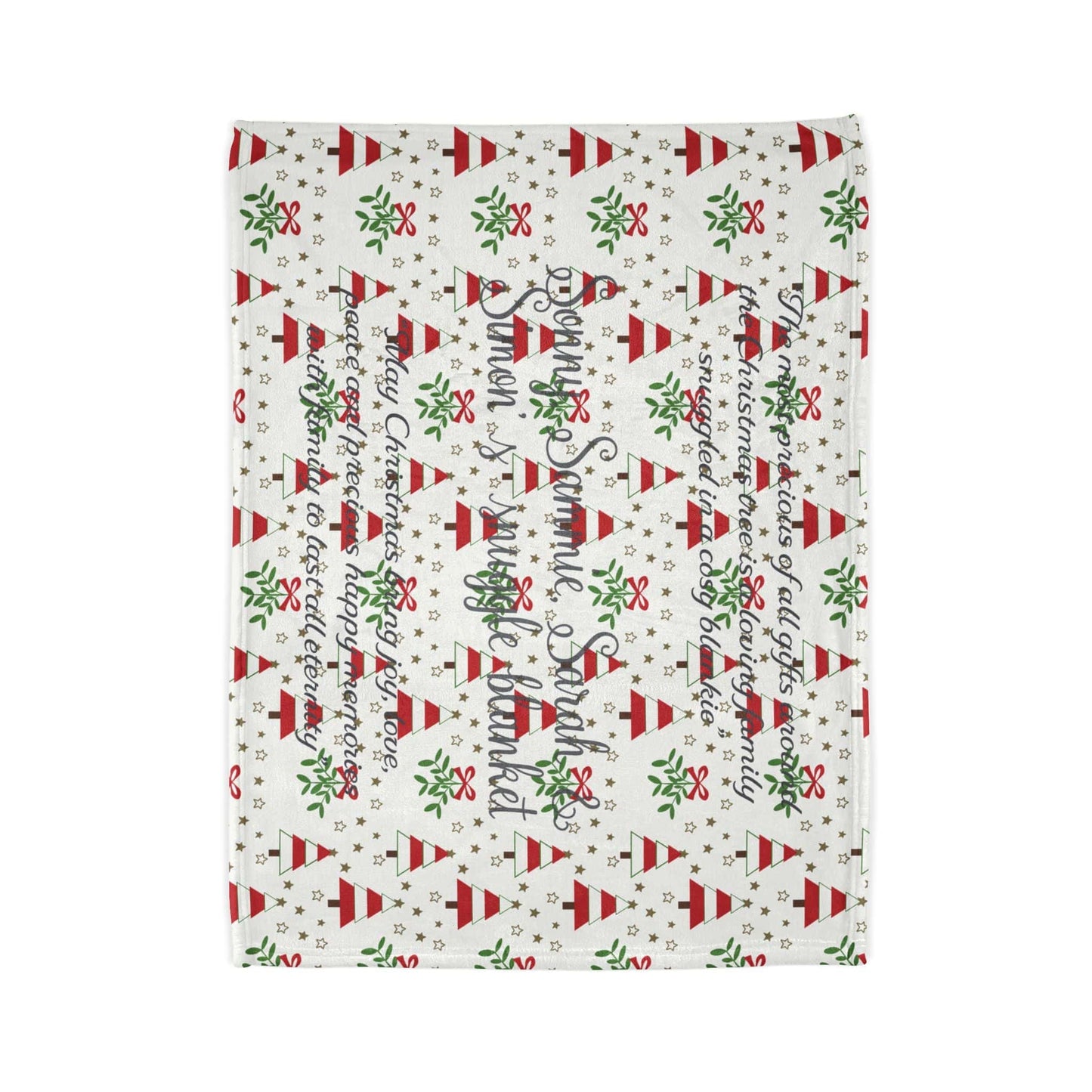 Printify Home Decor Personalised Christmas Blanket- Tree’s & Star’s Festive
