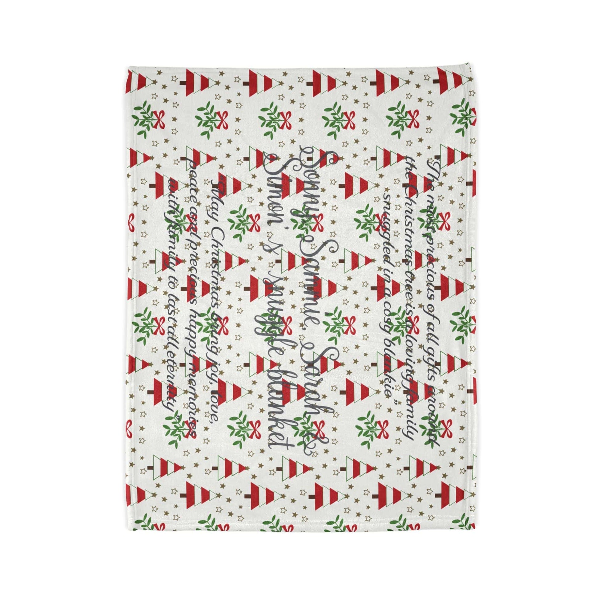 Printify Home Decor Personalised Christmas Blanket- Tree’s & Star’s Festive