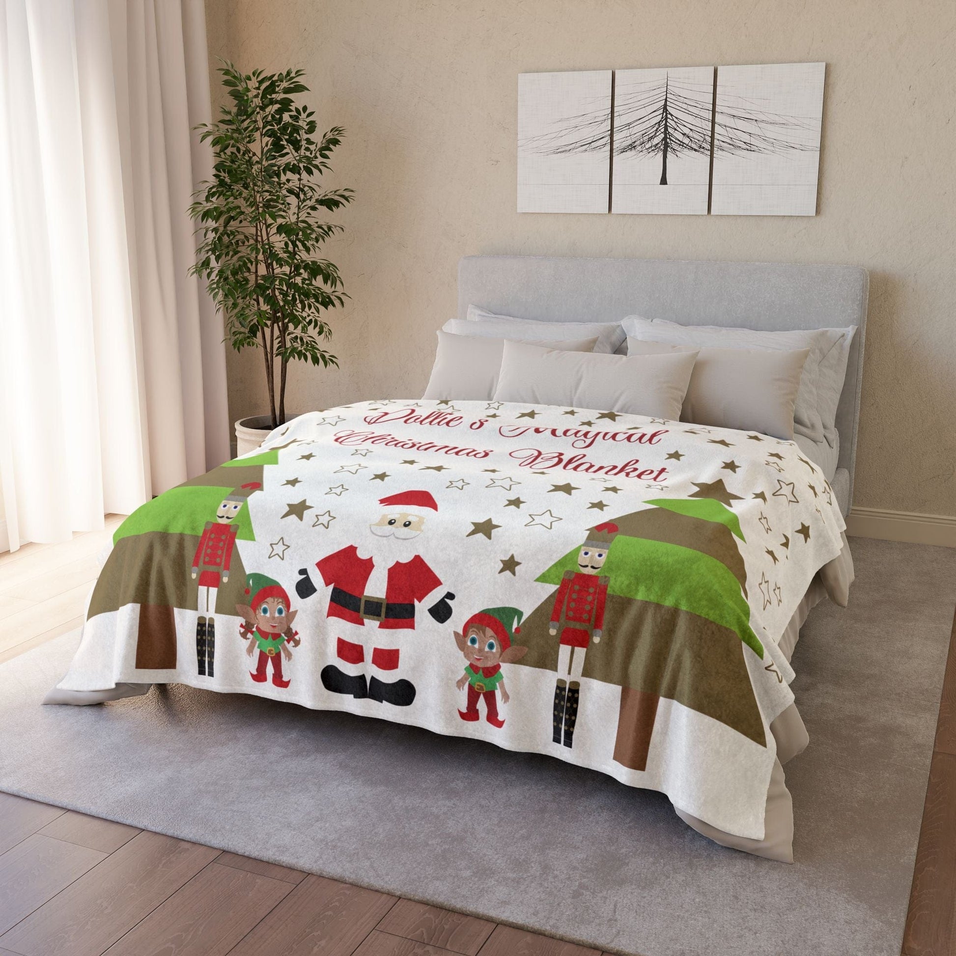 Printify Home Decor Personalised Christmas Cute Characters Blanket