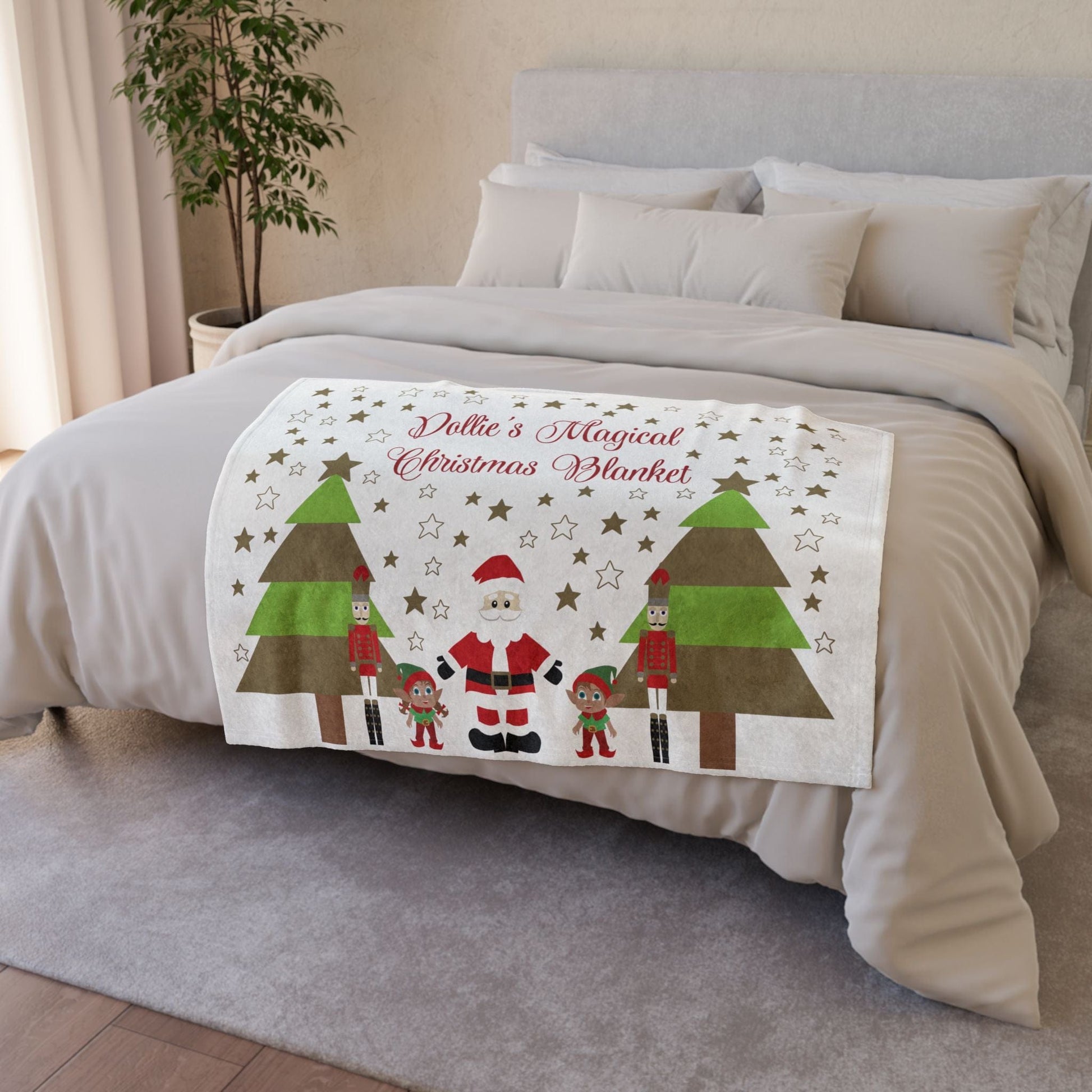 Printify Home Decor Personalised Christmas Cute Characters Blanket