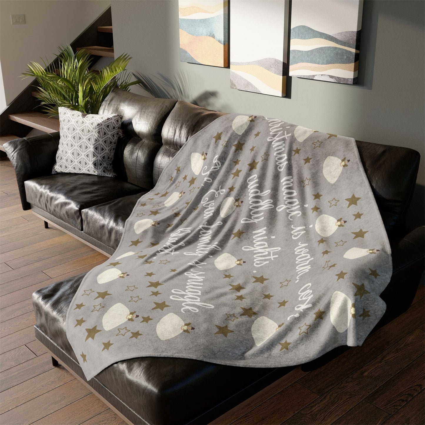 Printify Home Decor Personalised Christmas Fairy Family Blanket