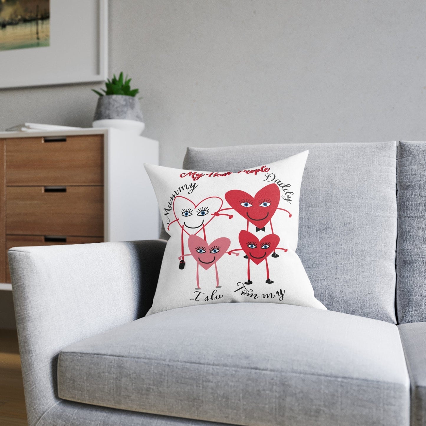 Printify Home Decor Personalised Cushion - My Heart 4 People
