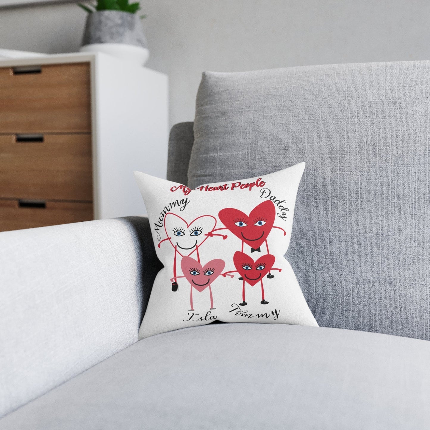 Printify Home Decor Personalised Cushion - My Heart 4 People