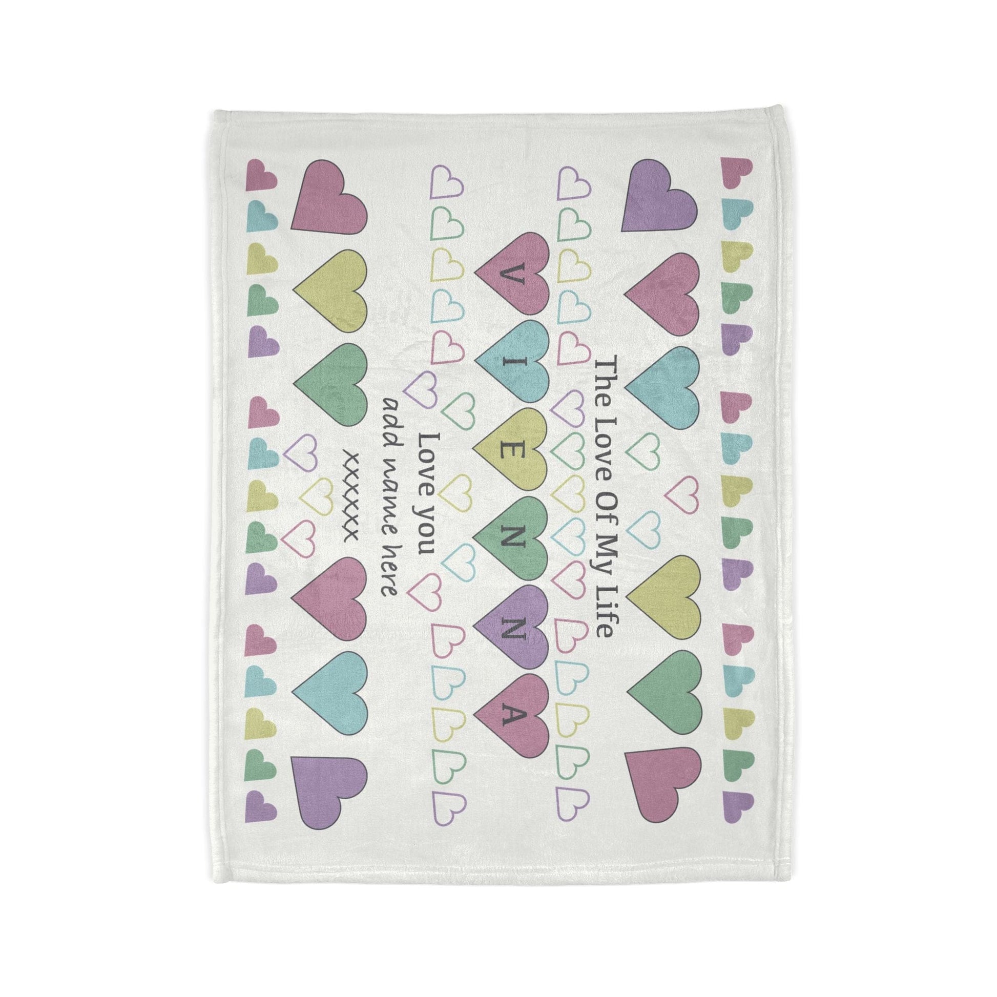 Printify Home Decor Personalised Heart Icon Blanket – Custom Name Design