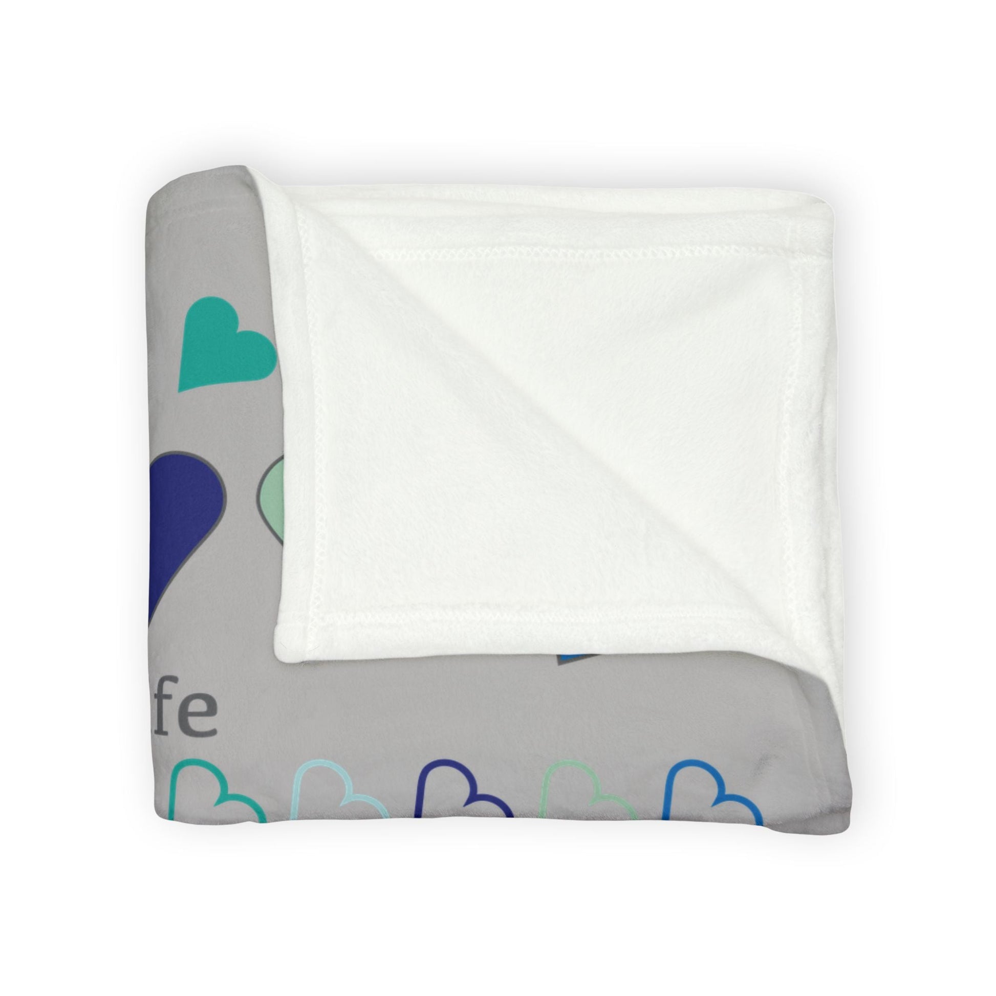 Printify Home Decor Personalised Name Heart Icon Blanket Grey