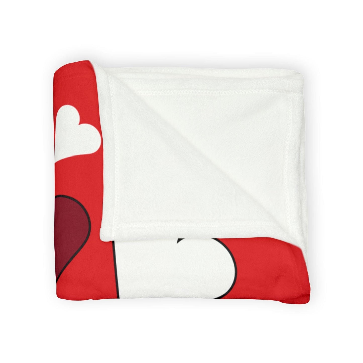 Printify Home Decor Personalised Name Heart Icon Blanket Red Base