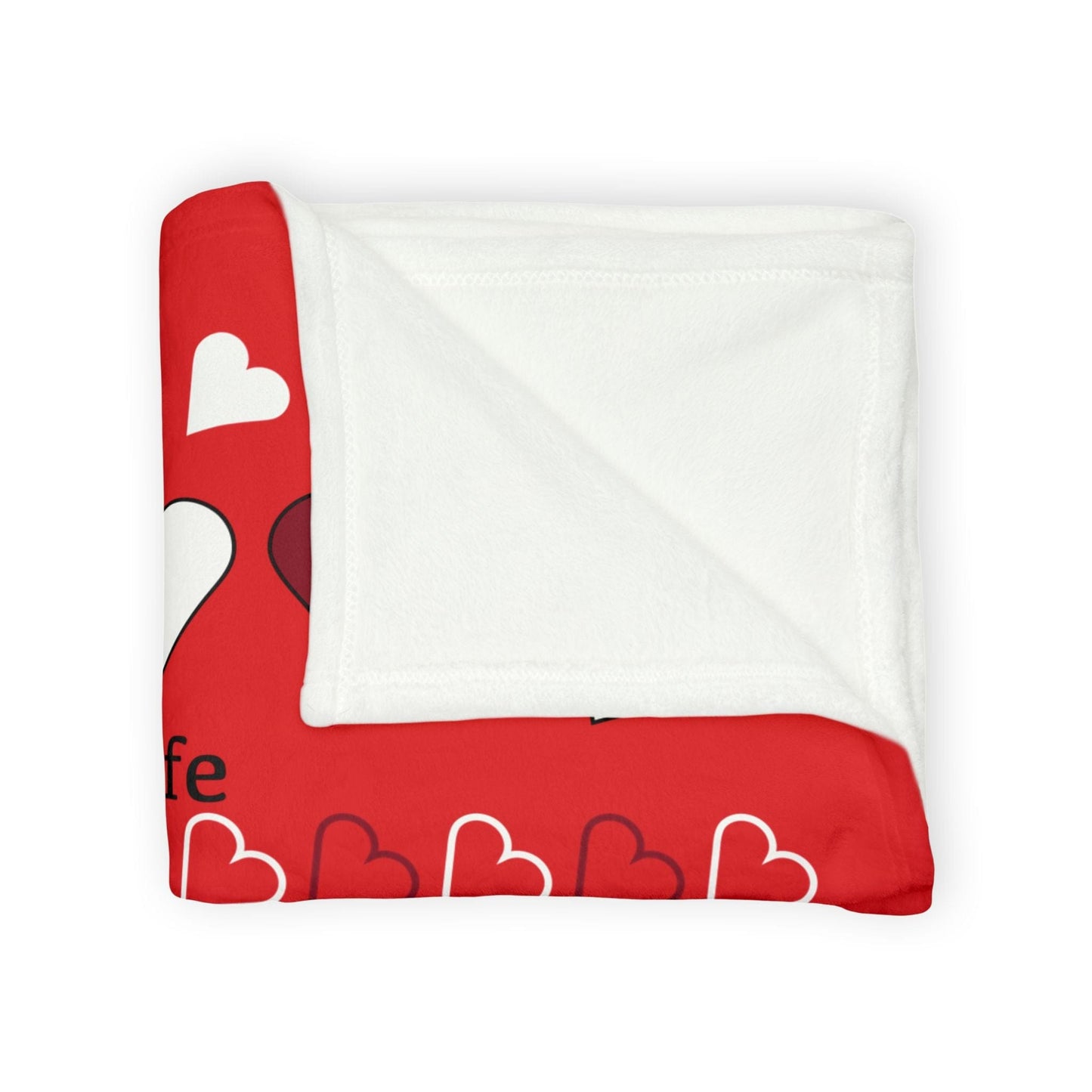 Printify Home Decor Personalised Name Heart Icon Blanket Red Base