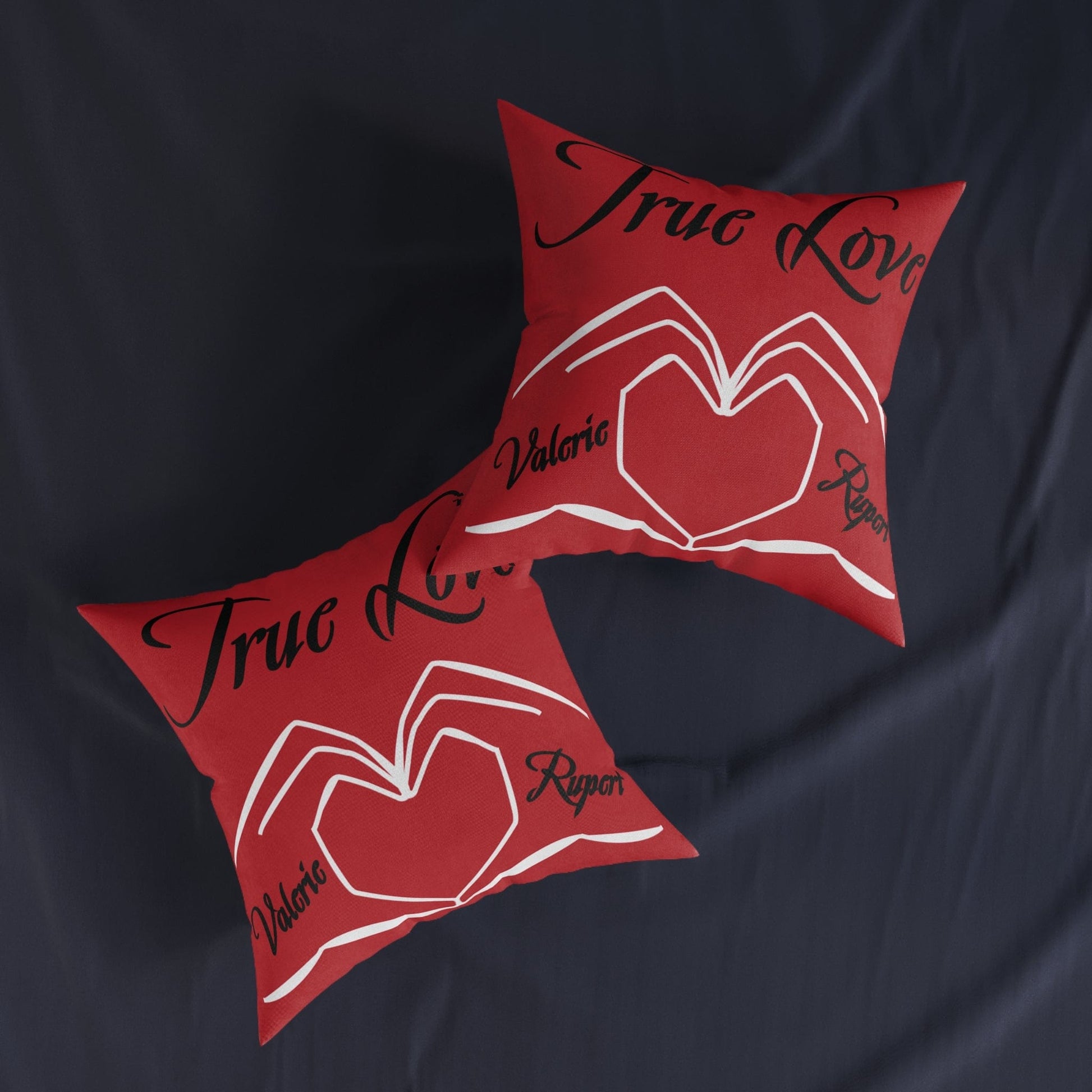 Printify Home Decor Personalised Red Cushion - True Love Heart Hands