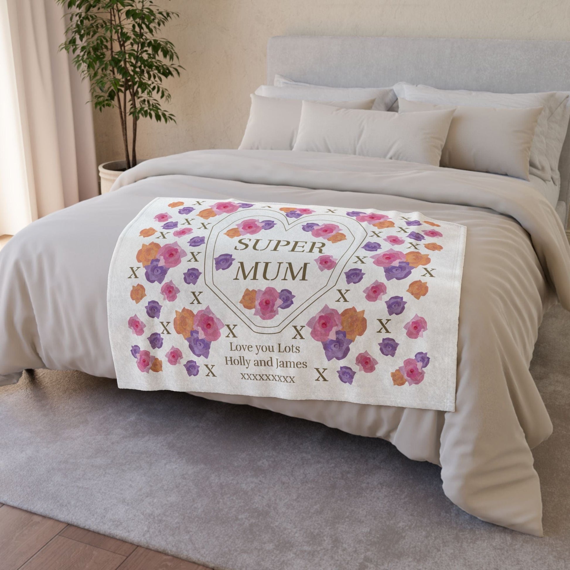 Printify Home Decor Personalised Super Mum Blanket
