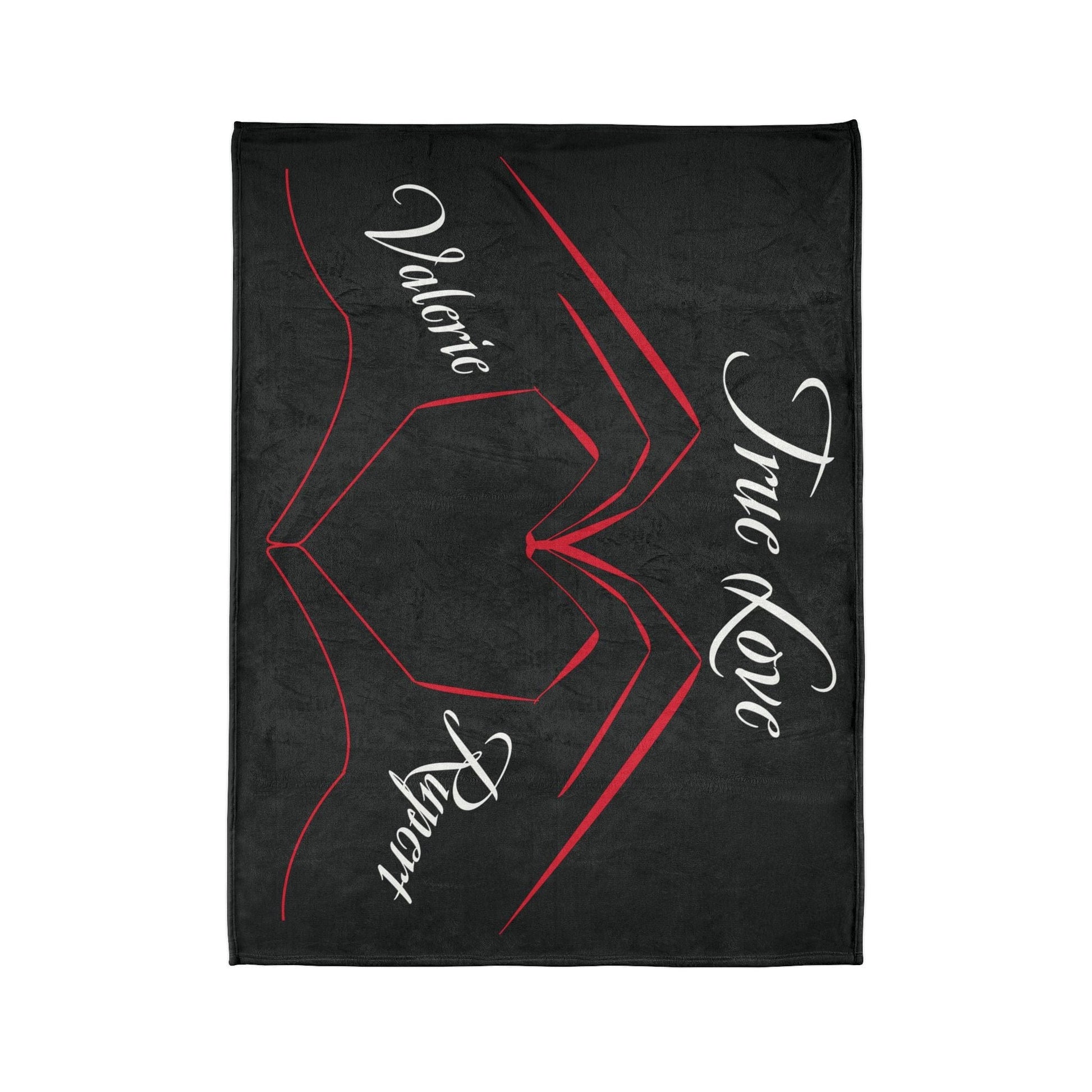 Printify Home Decor Personalised True Love Blanket Black