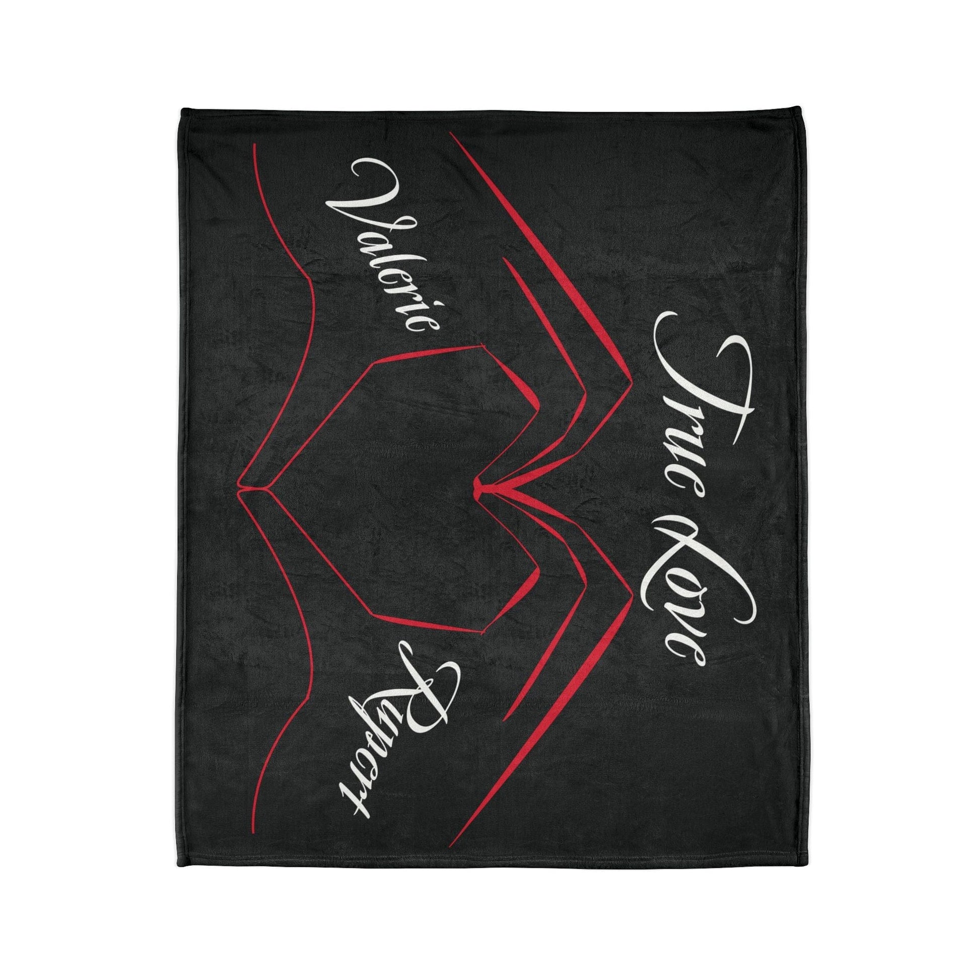 Printify Home Decor Personalised True Love Blanket Black