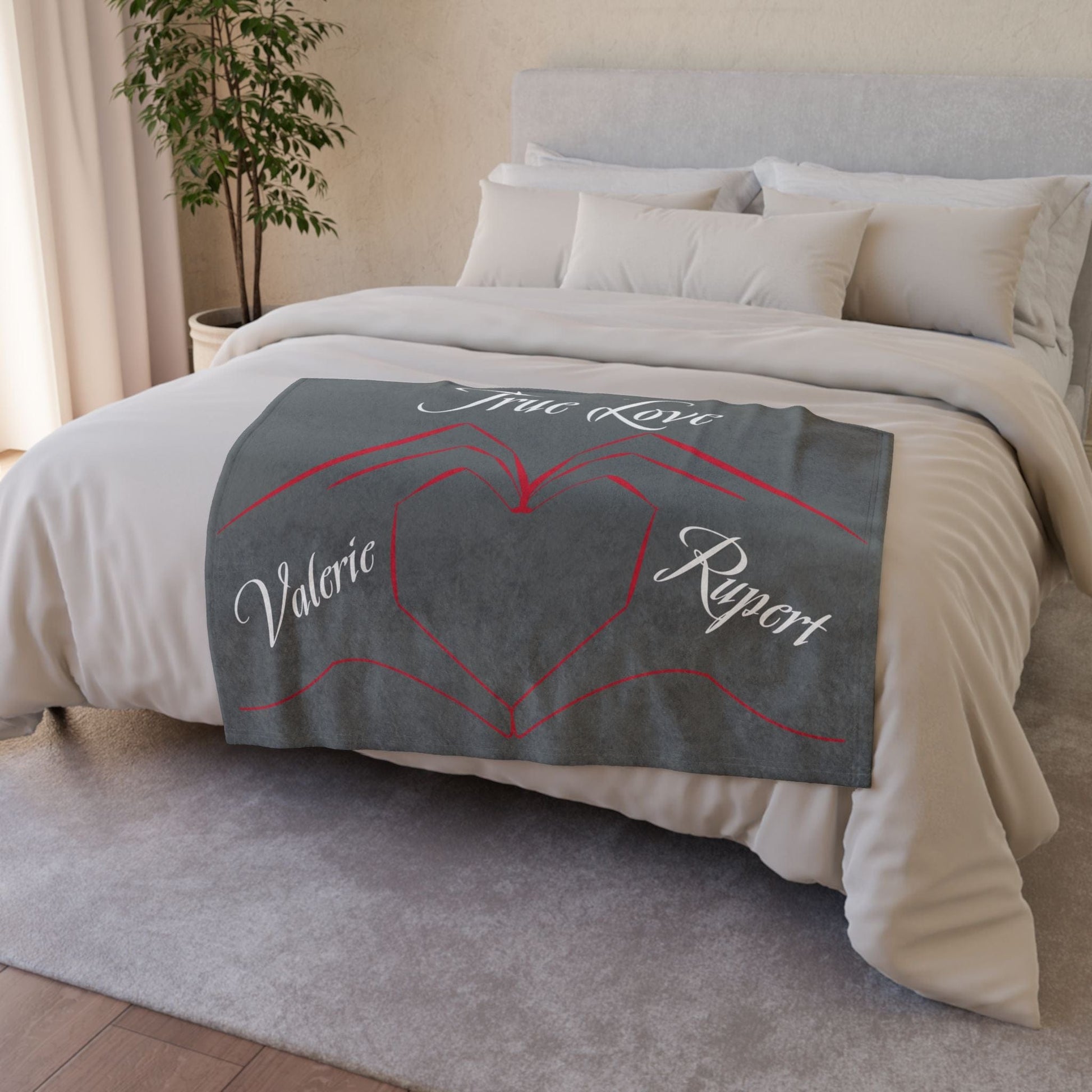 Printify Home Decor Personalised True Love Blanket Grey