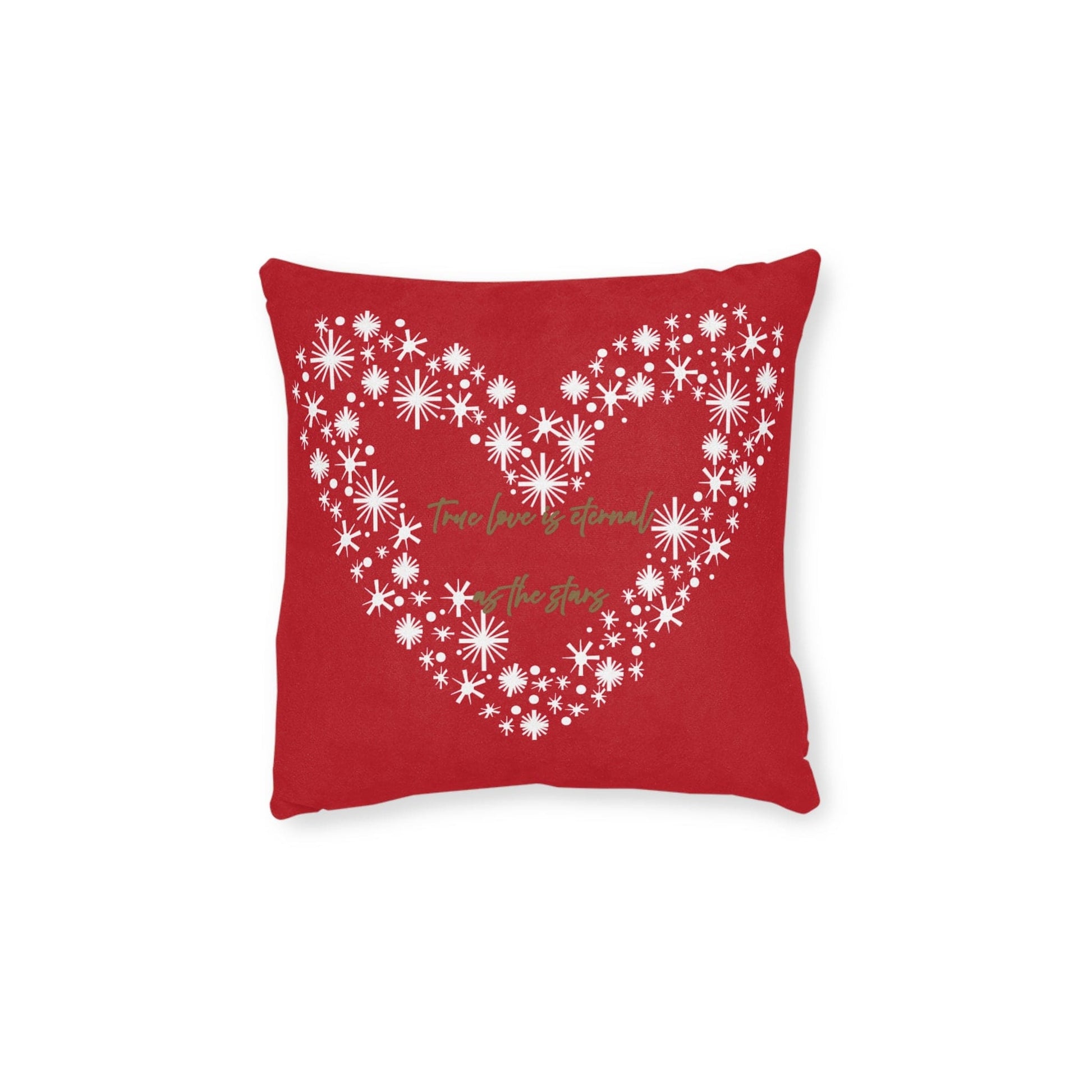 Printify Home Decor Red Cushion - True Love is Eternal as the Stars Heart Design