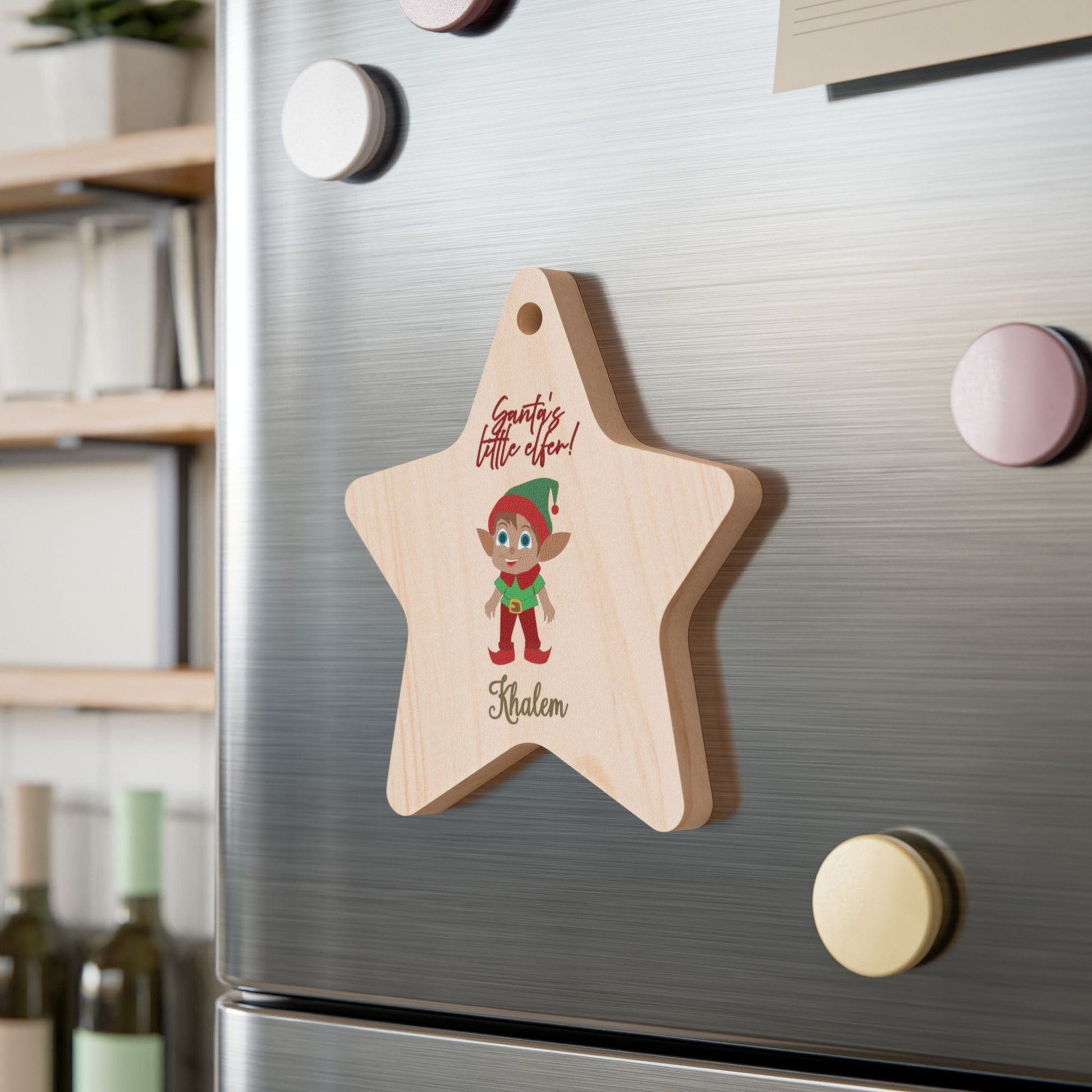 Printify Home Decor Star / One Size Personalised Santa’s little Elfer Star Ornament