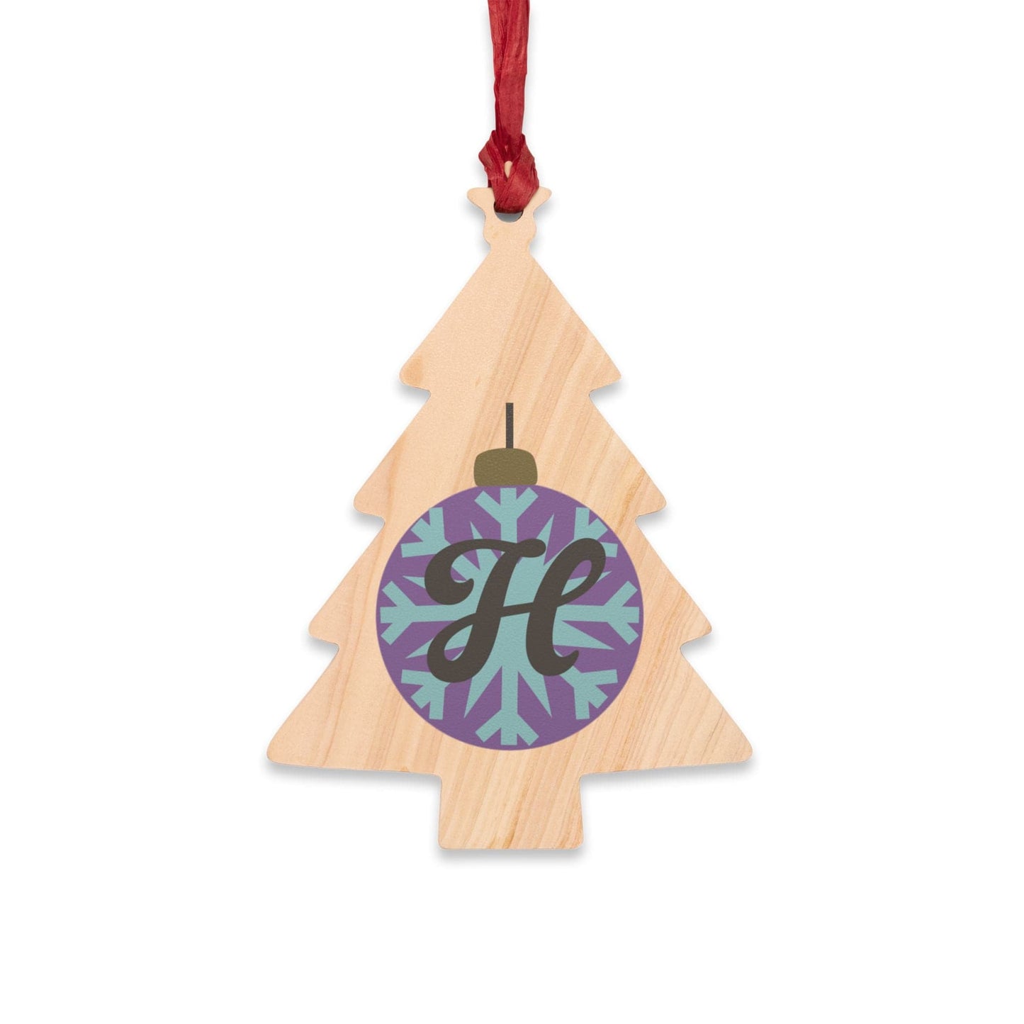 Printify Home Decor Tree / One Size Personalised Alphabet Bauble Tree Ornament -Purple