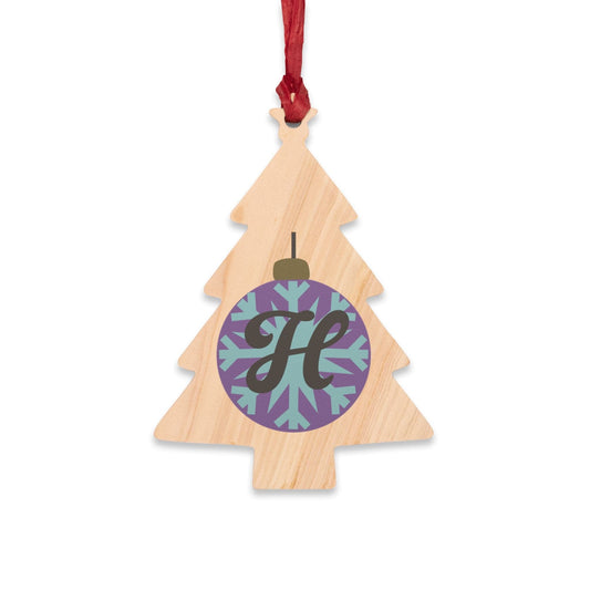 Printify Home Decor Tree / One Size Personalised Alphabet Bauble Tree Ornament -Purple