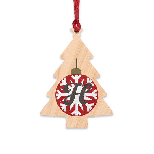 Printify Home Decor Tree / One Size Personalised Alphabet Bauble Wooden Tree Ornament