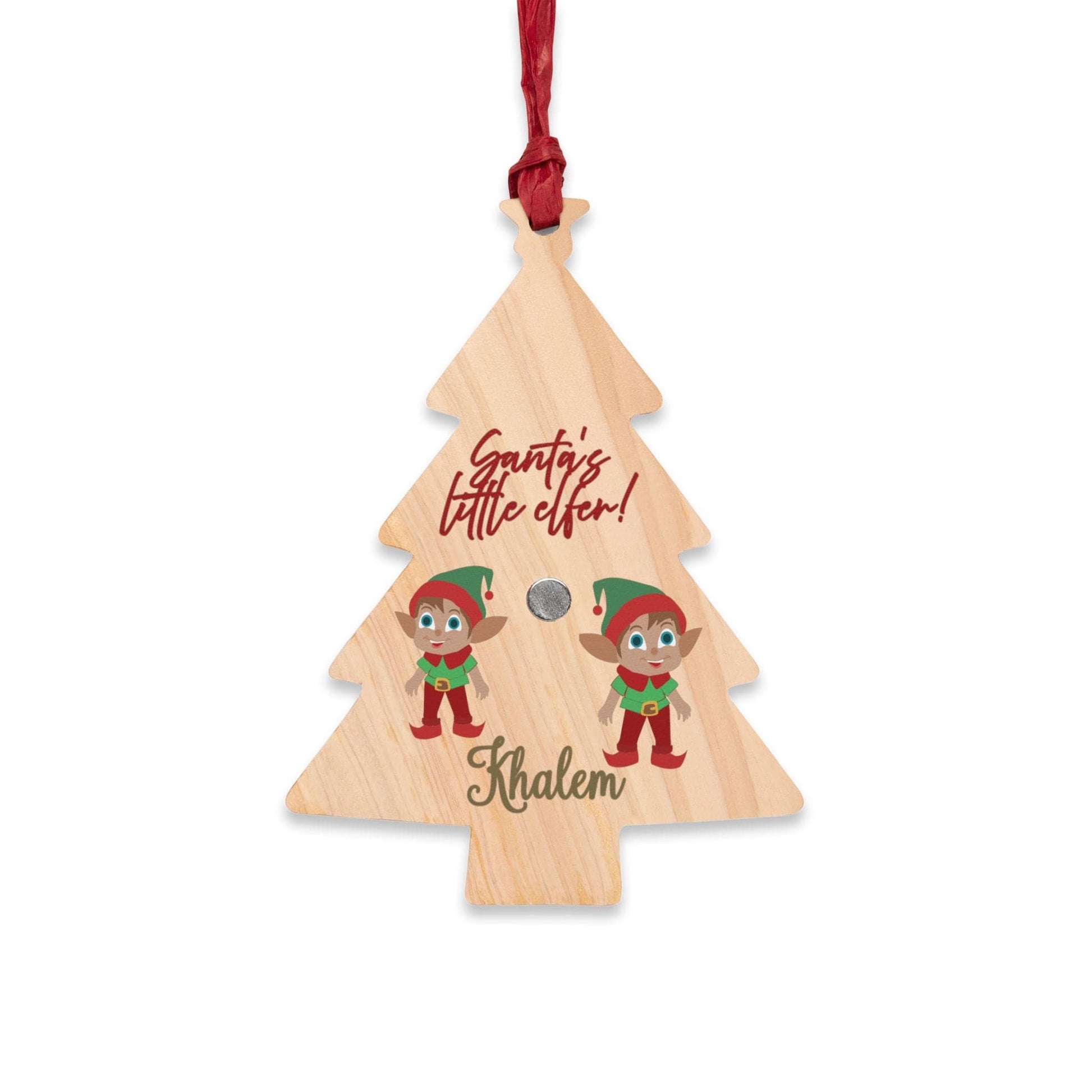 Printify Home Decor Tree / One Size Personalised Santa’s little Elfer Tree Ornament