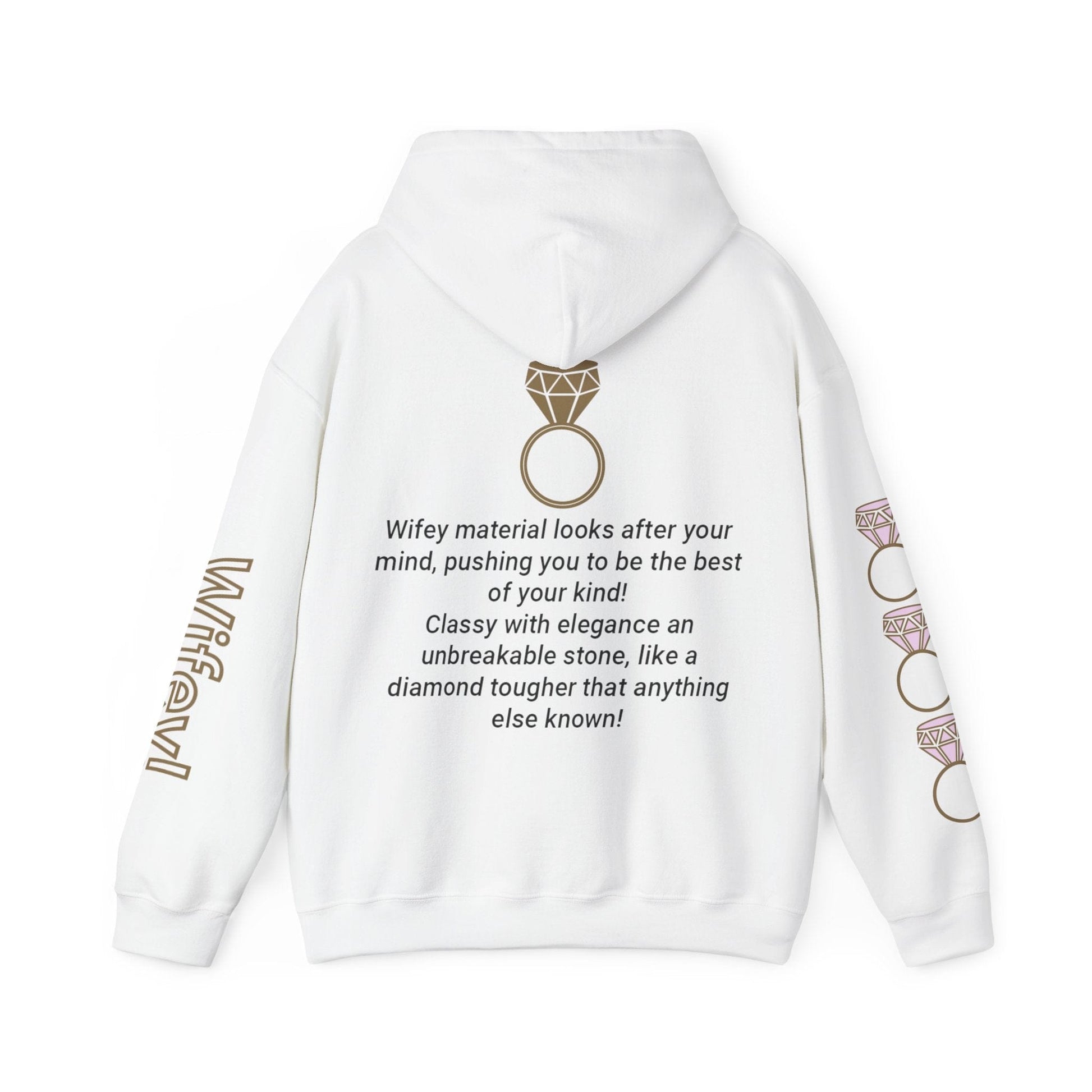 Printify Hoodie 100% Material Wifey Hooded Sweatshirt
