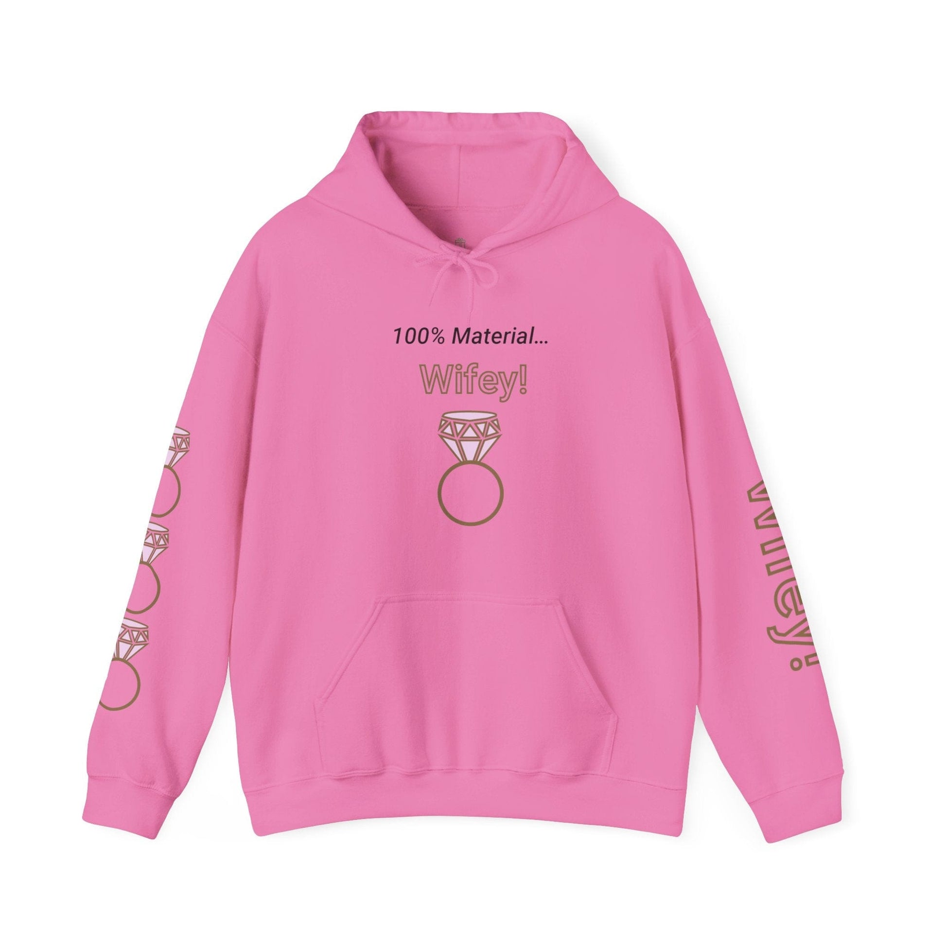 Printify Hoodie 100% Material Wifey Hooded Sweatshirt