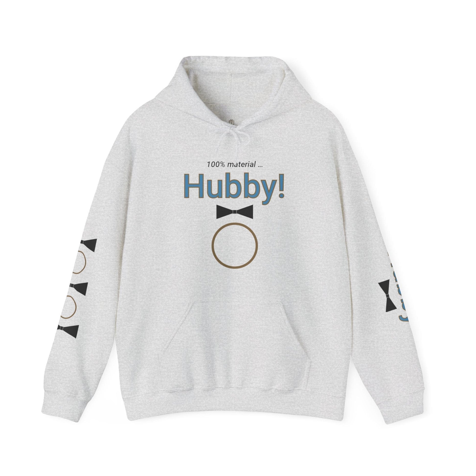 Printify Hoodie Ash / S 100% Material Hubby Hooded Sweatshirt