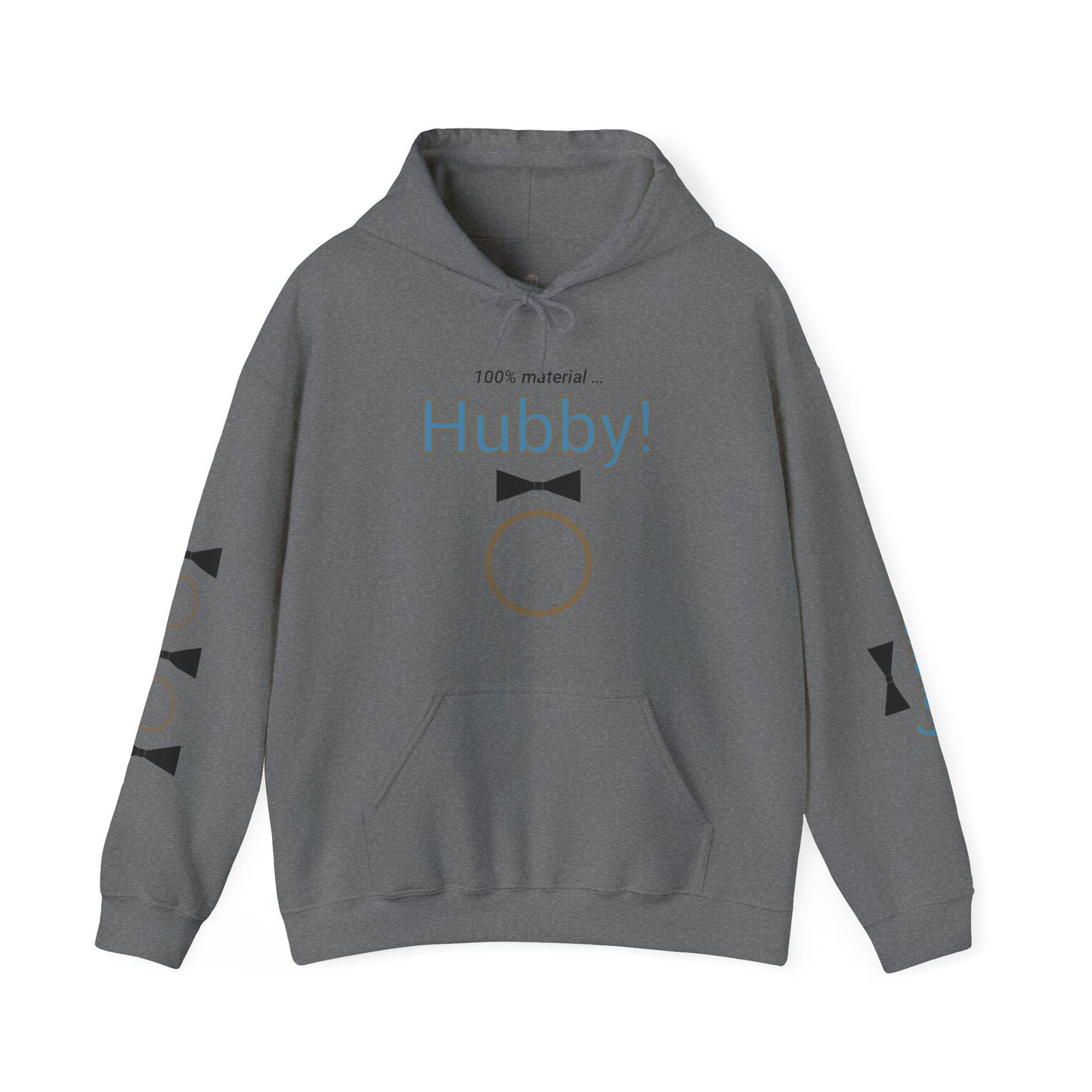 Printify Hoodie Graphite Heather / S 100% Material Hubby Hooded Sweatshirt