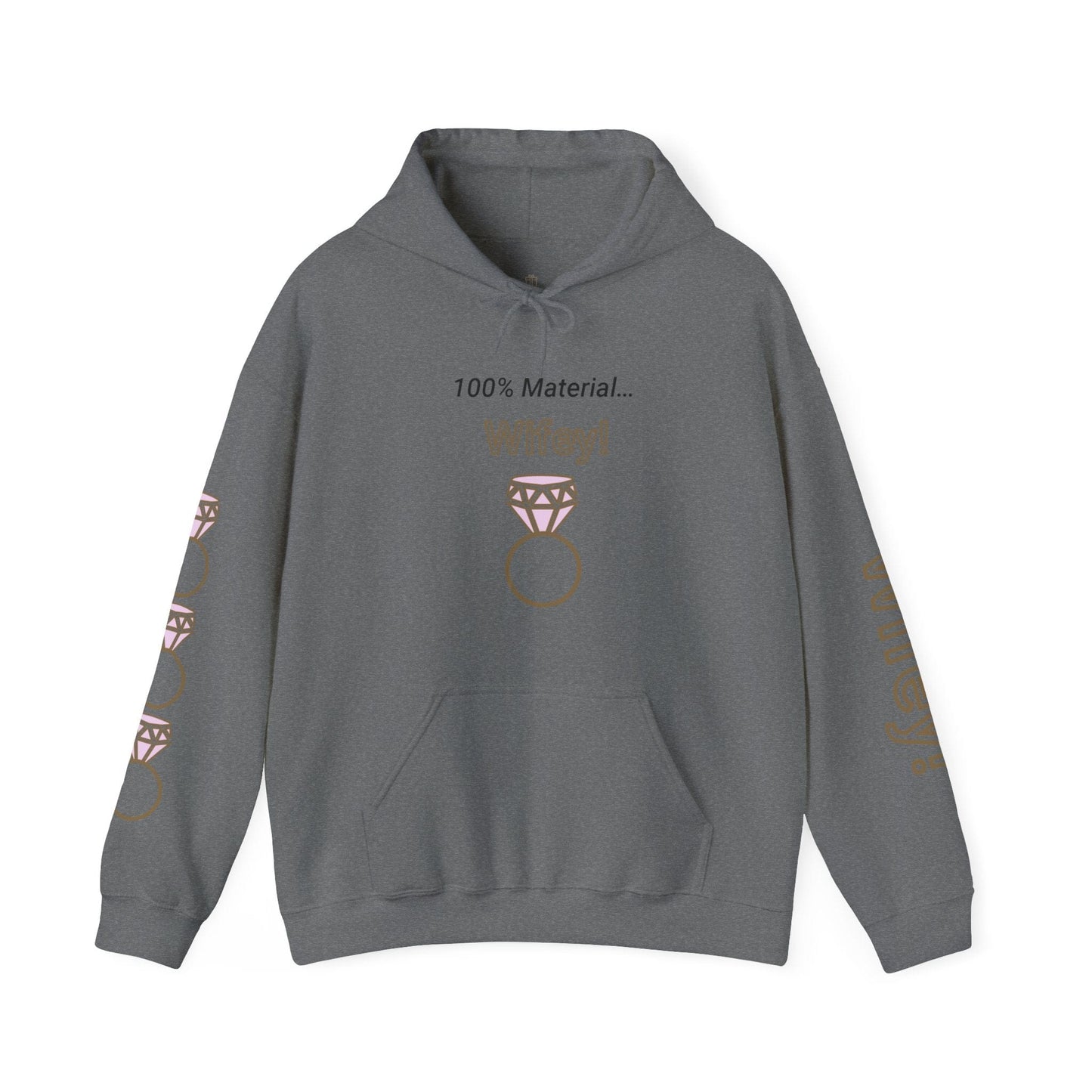 Printify Hoodie Graphite Heather / S 100% Material Wifey Hooded Sweatshirt