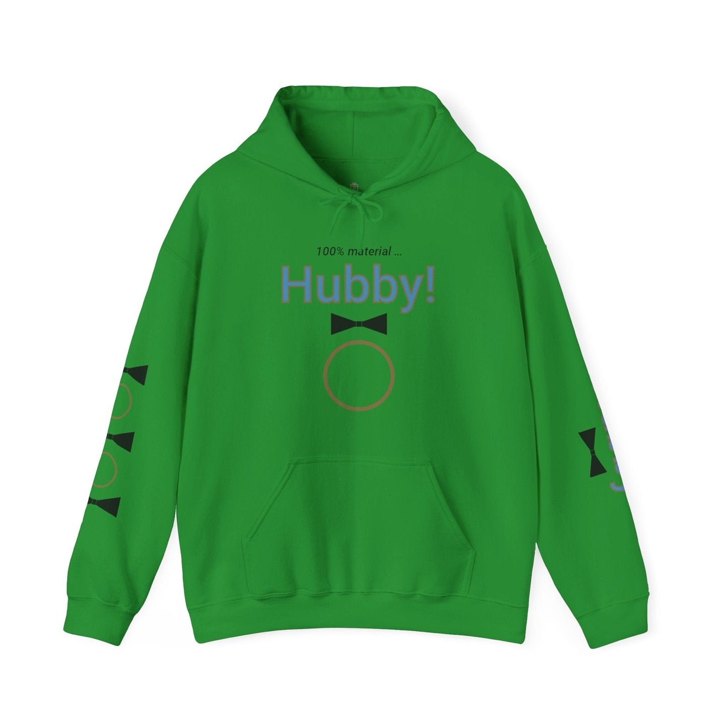 Printify Hoodie Irish Green / S 100% Material Hubby Hooded Sweatshirt