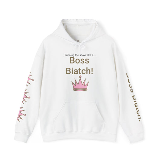 Printify Hoodie White / S Boss Biatch Hooded Sweatshirt