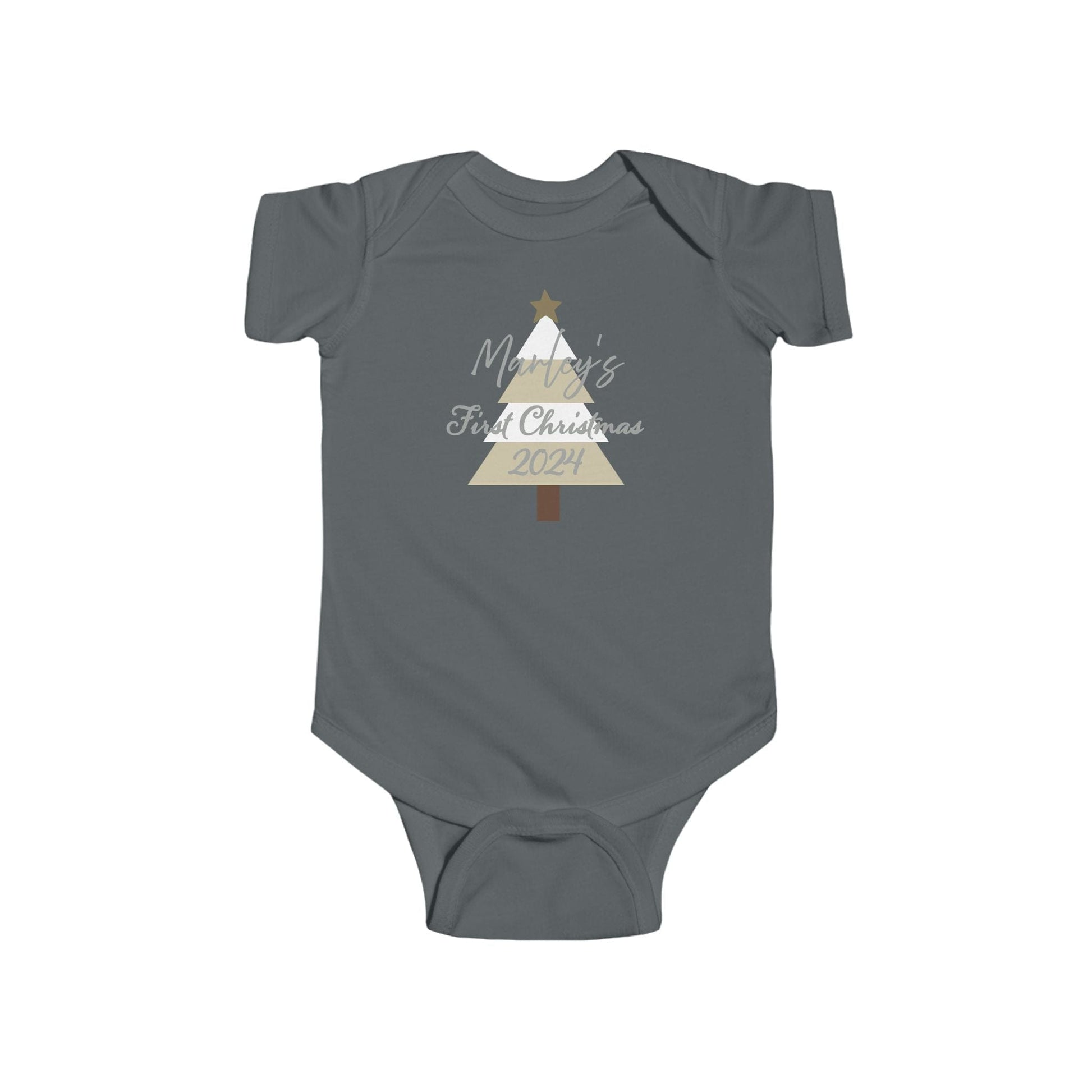 Printify Kids clothes Charcoal / NB (0-3M) Christmas Tree Infant Bodysuit