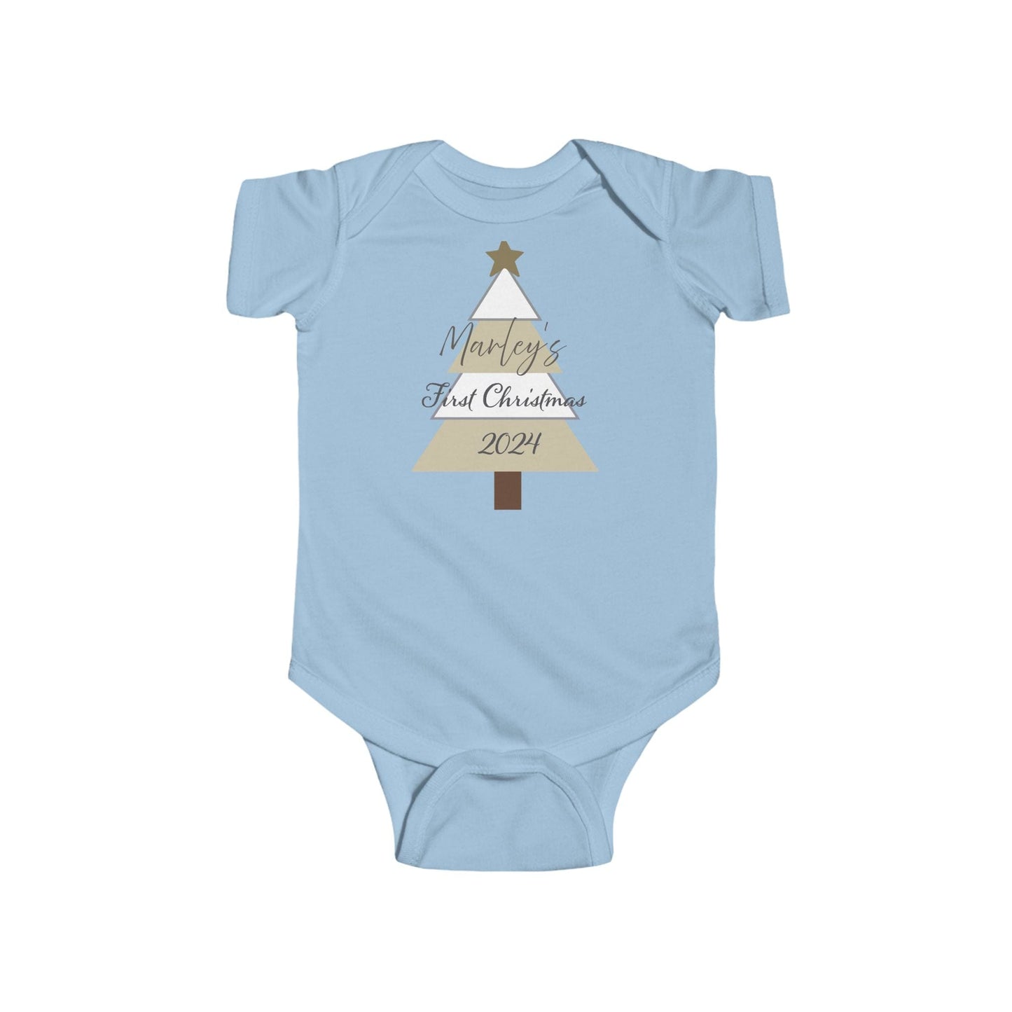 Printify Kids clothes Light Blue / NB (0-3M) Christmas Tree Infant Bodysuit