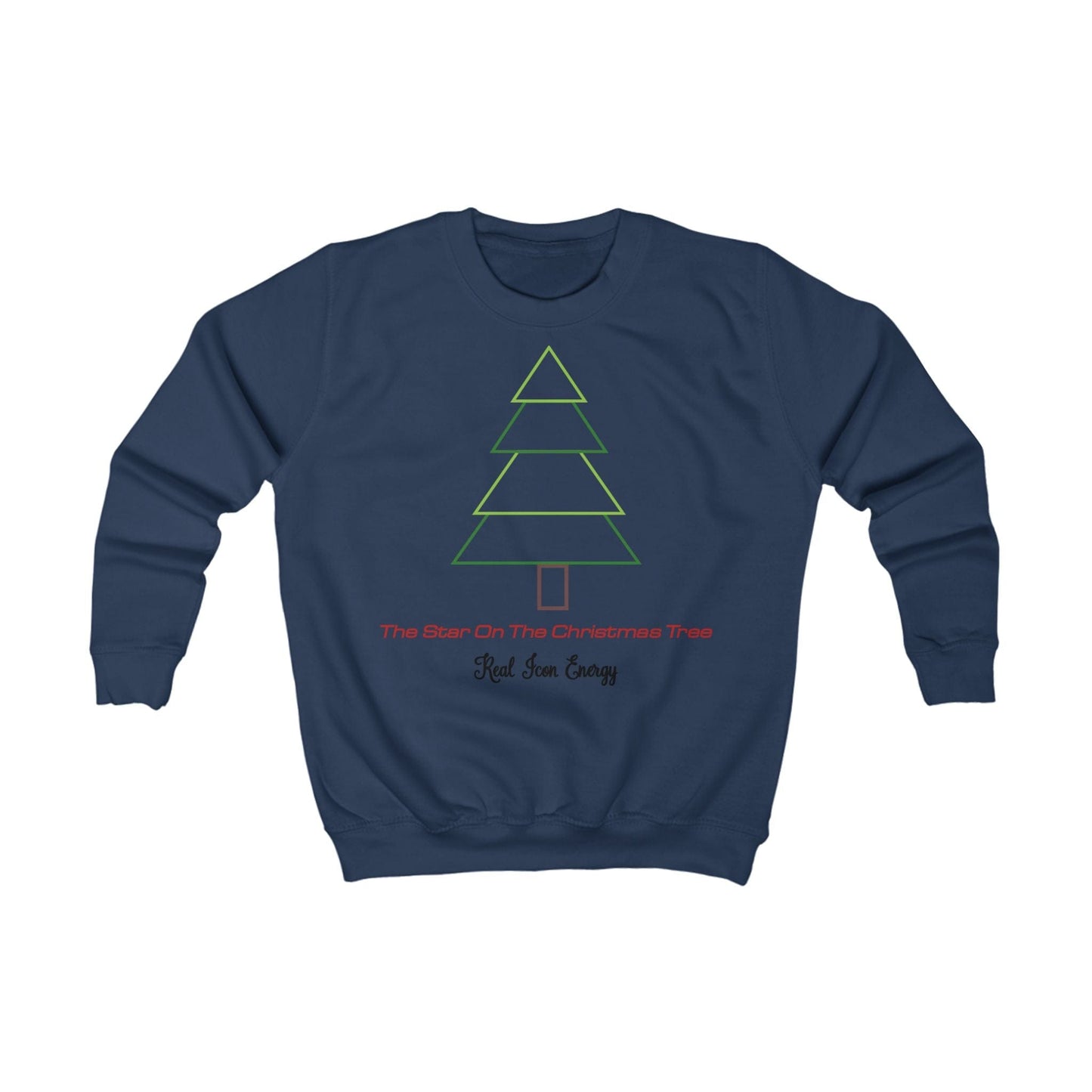 Printify Kids clothes XS / Oxford Navy Kids Christmas Sweatshirt – Star on the Tree