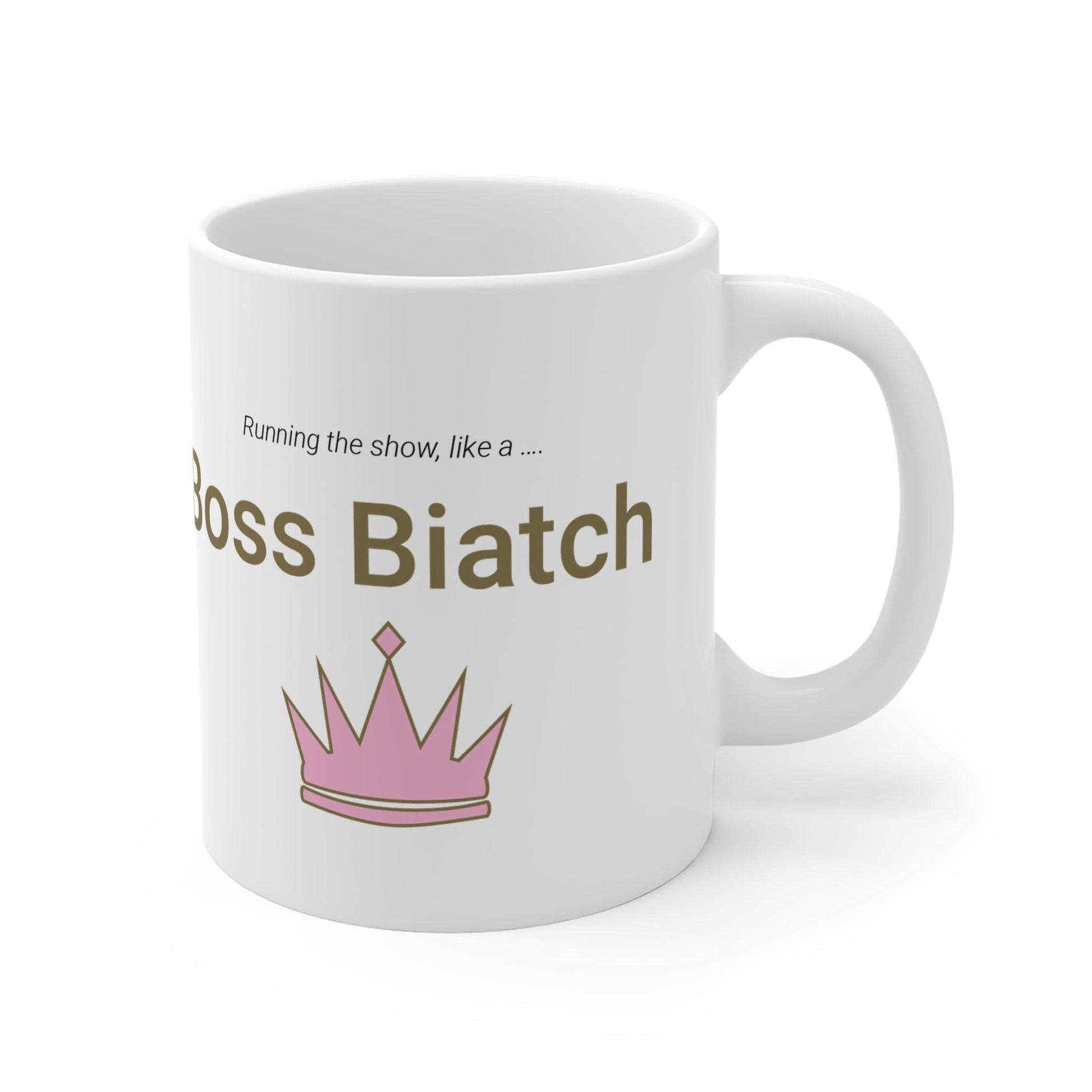 Printify Mug 11oz Boss Biatch Crown Icon Mug White 11oz