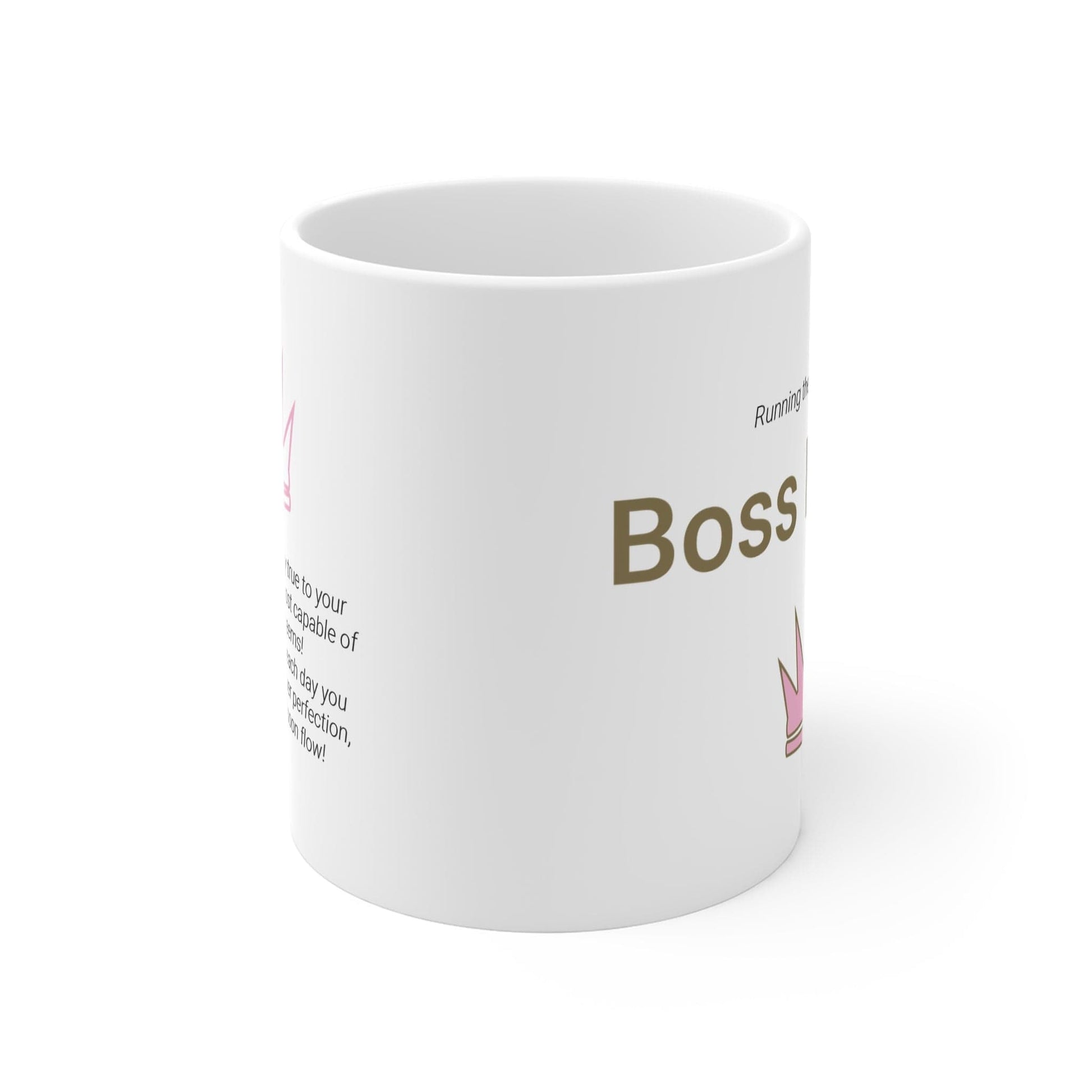 Printify Mug 11oz Boss Biatch Crown Icon Mug White 11oz
