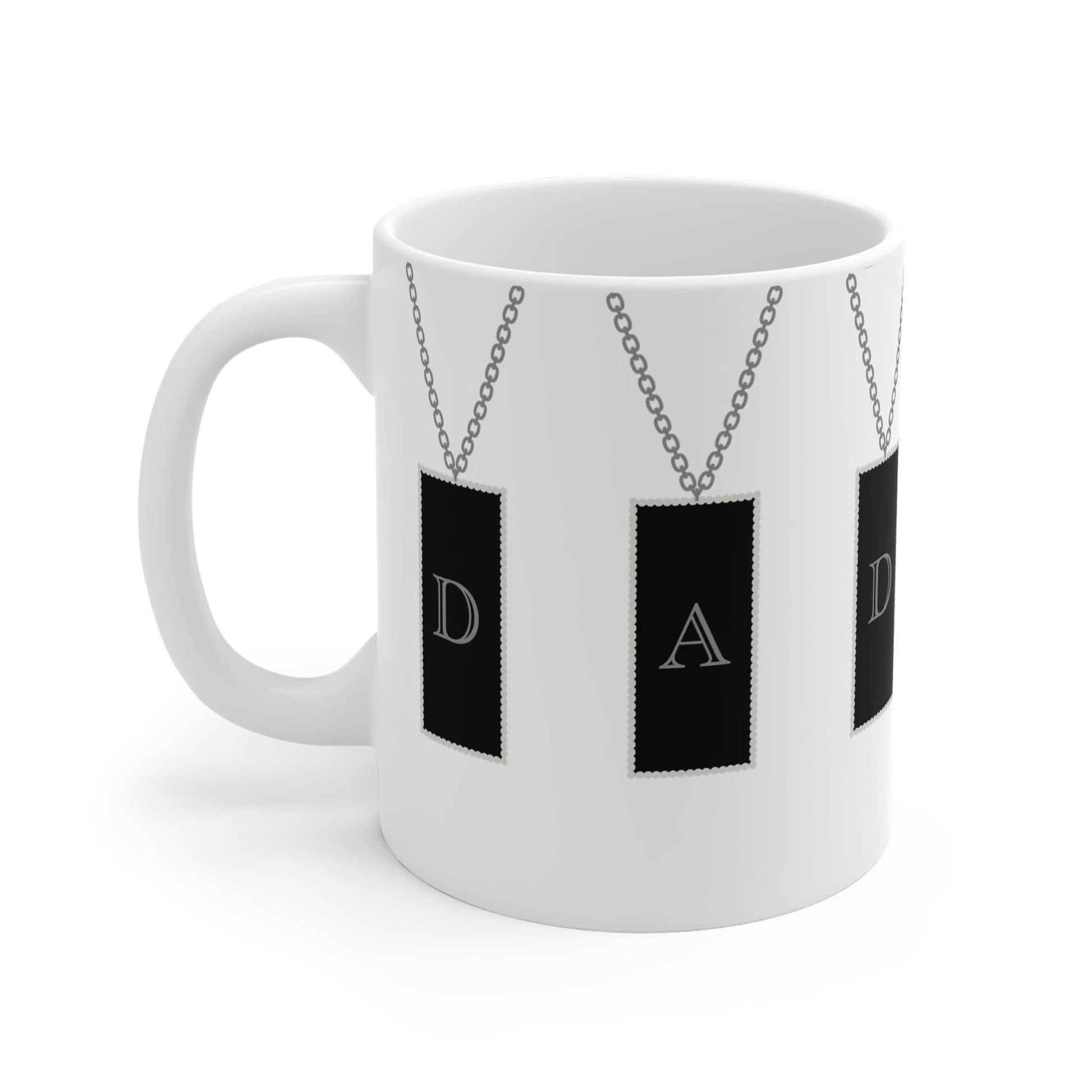 Printify Mug 11oz Dad rectangular necklace 11oz Mug